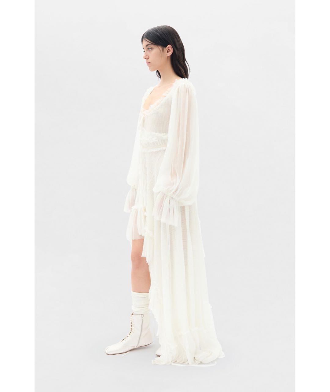 ANN DEMEULEMEESTER Белое вискозное вечернее платье, фото 3