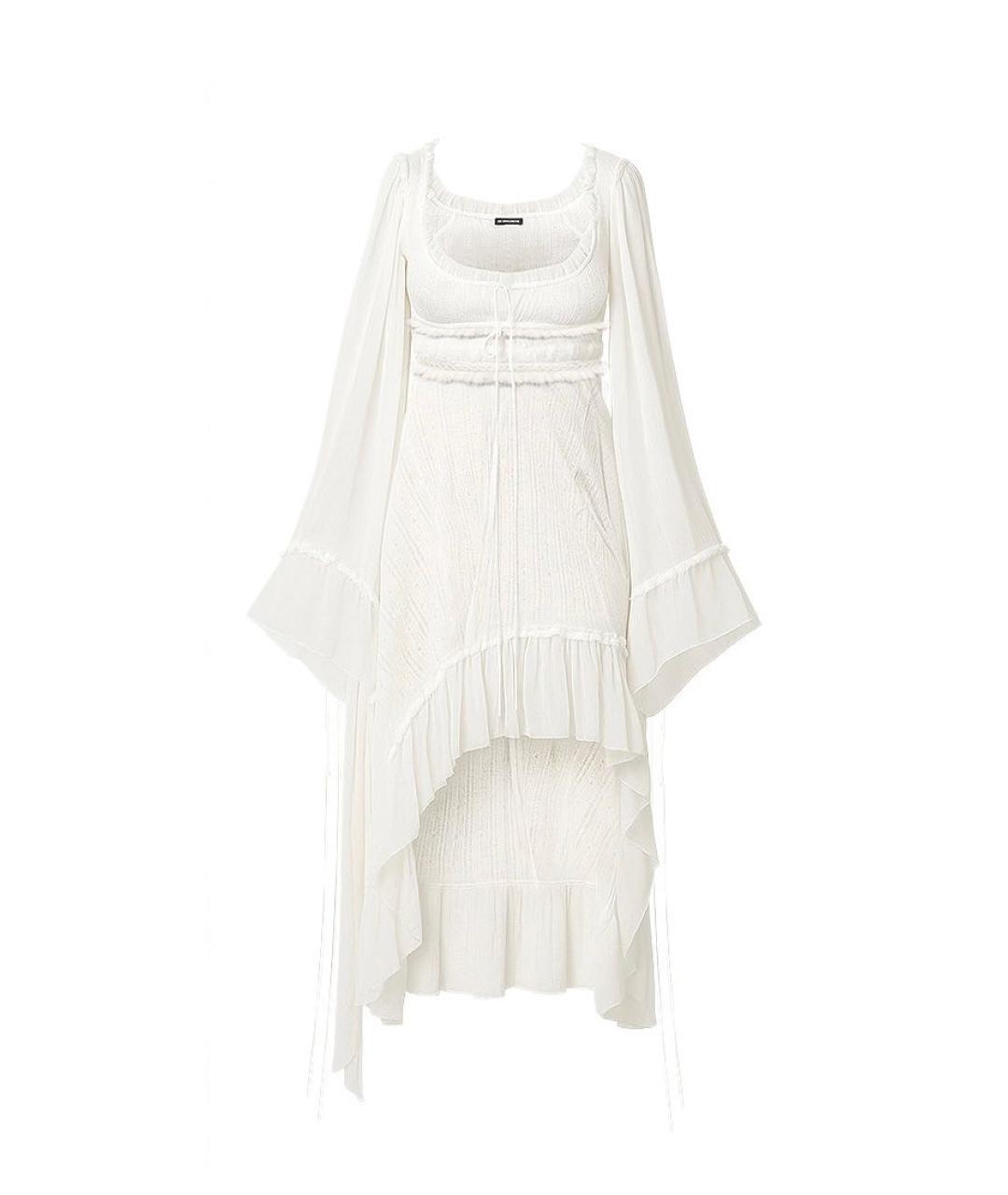 ANN DEMEULEMEESTER Белое вискозное вечернее платье, фото 1