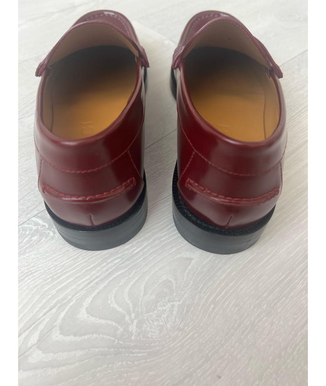 GUCCI Бордовые кожаные лоферы, фото 4