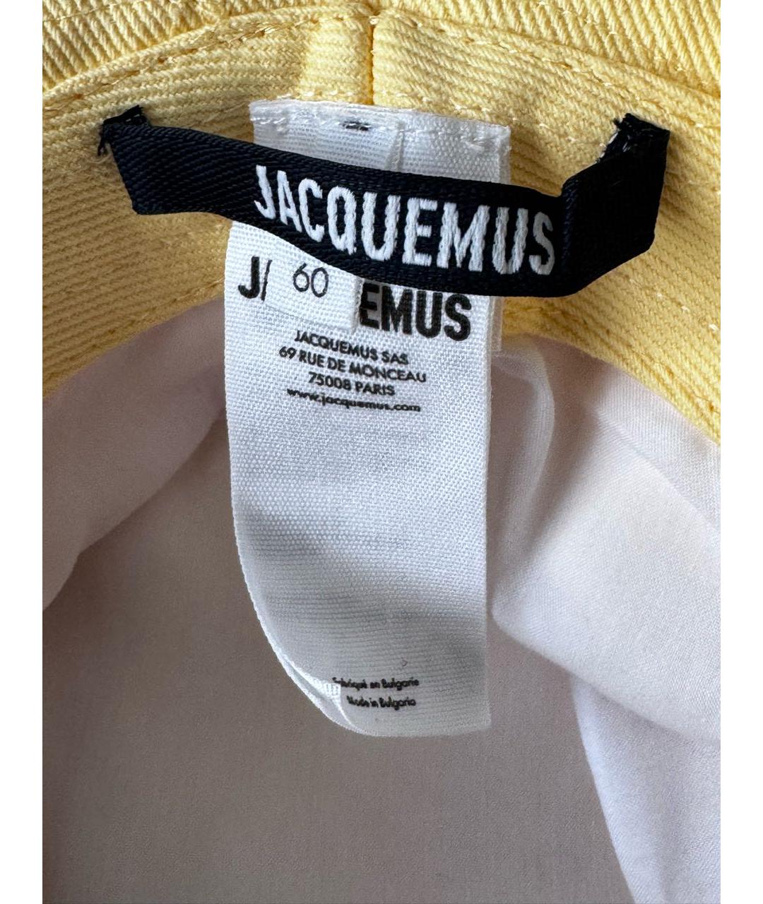 JACQUEMUS Желтая хлопковая панама, фото 4