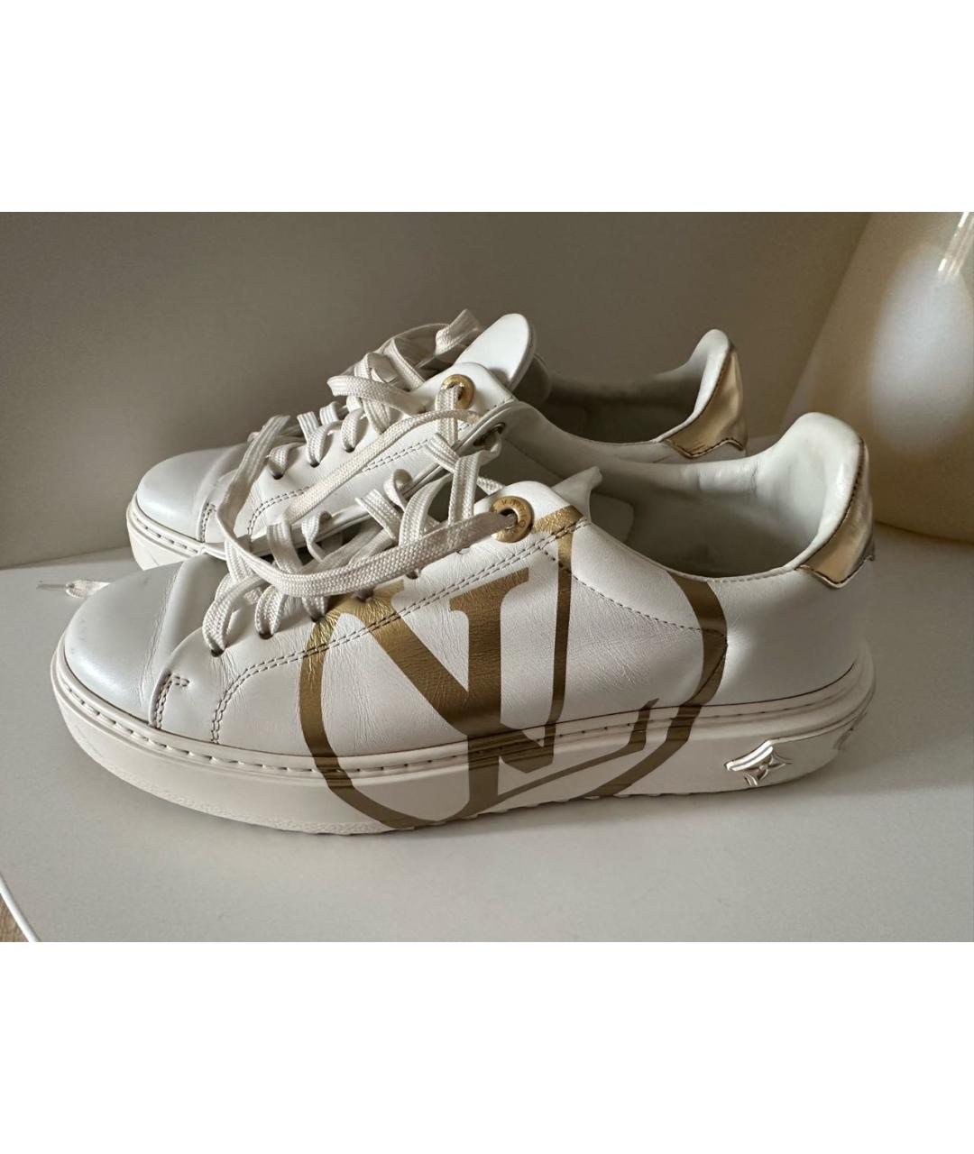 LOUIS VUITTON Белые кожаные кеды, фото 8