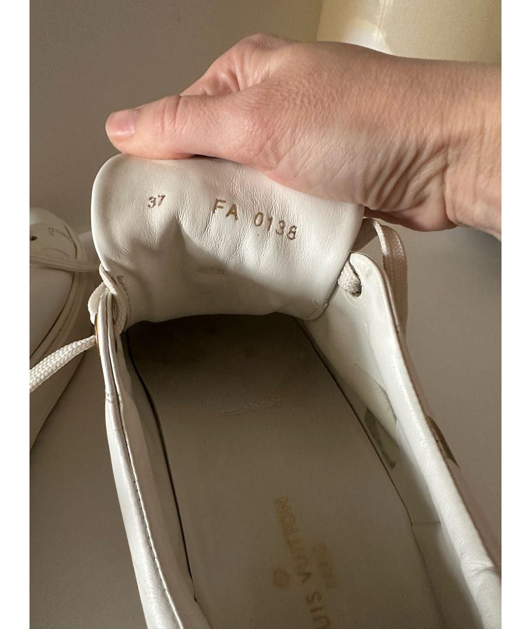 LOUIS VUITTON Белые кожаные кеды, фото 3