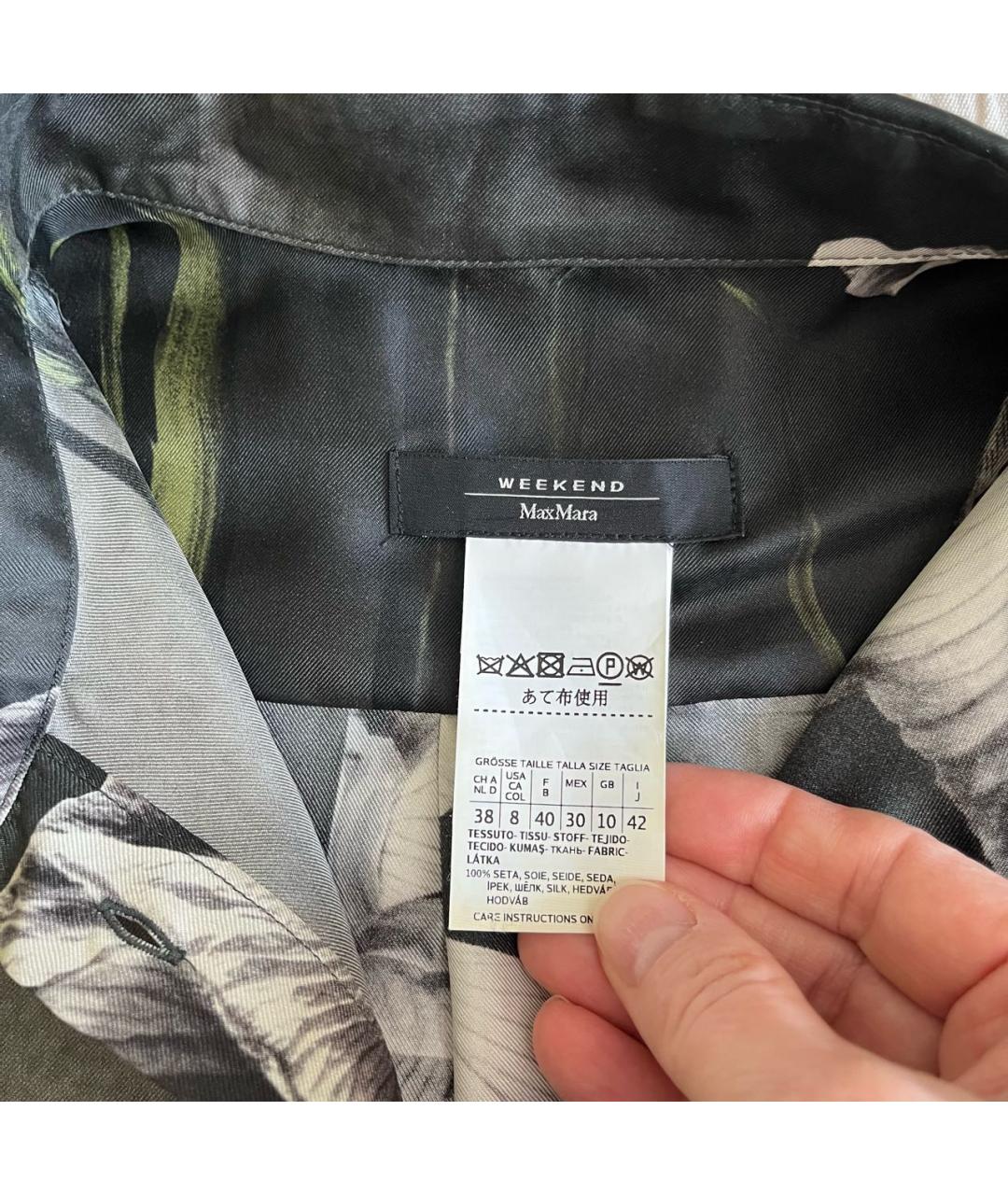 WEEKEND MAX MARA Антрацитовая шелковая рубашка, фото 5