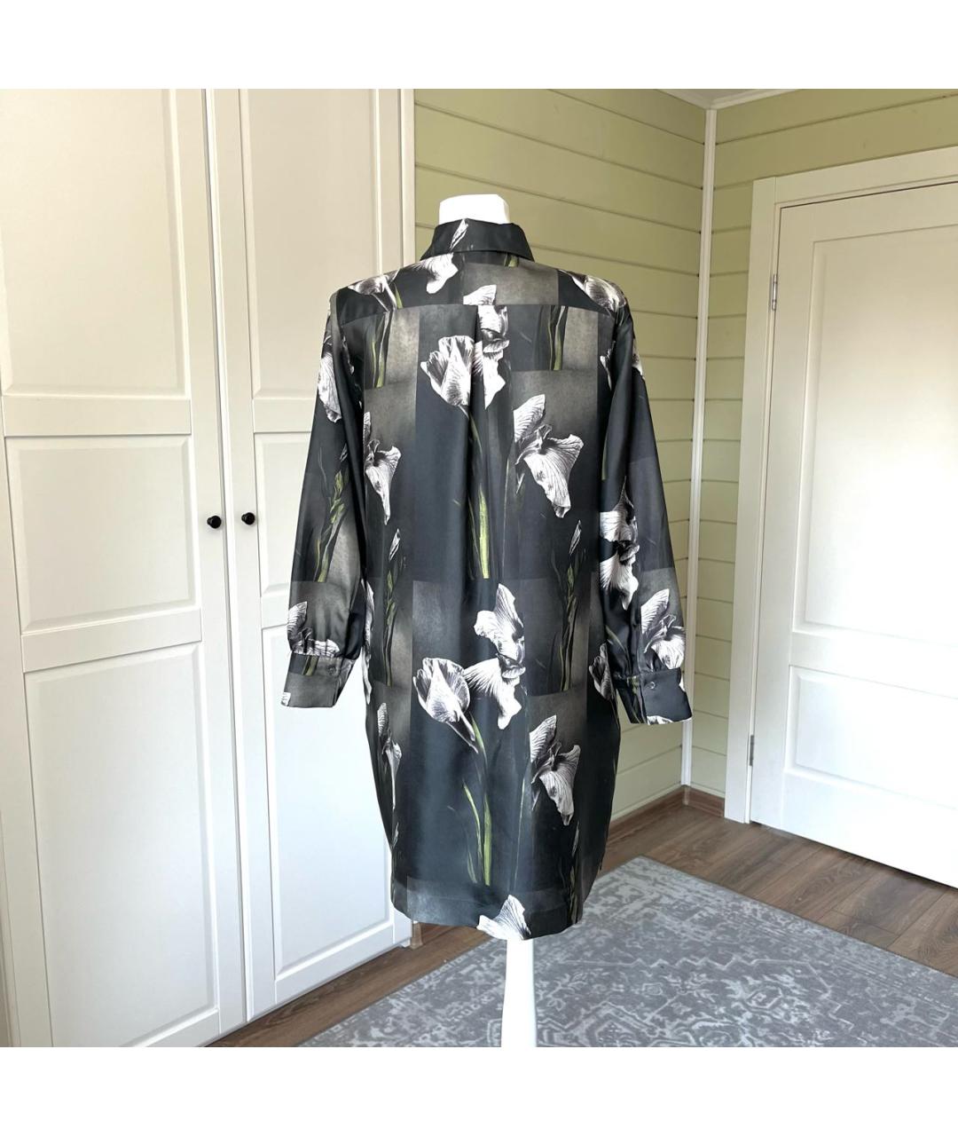 WEEKEND MAX MARA Антрацитовая шелковая рубашка, фото 3