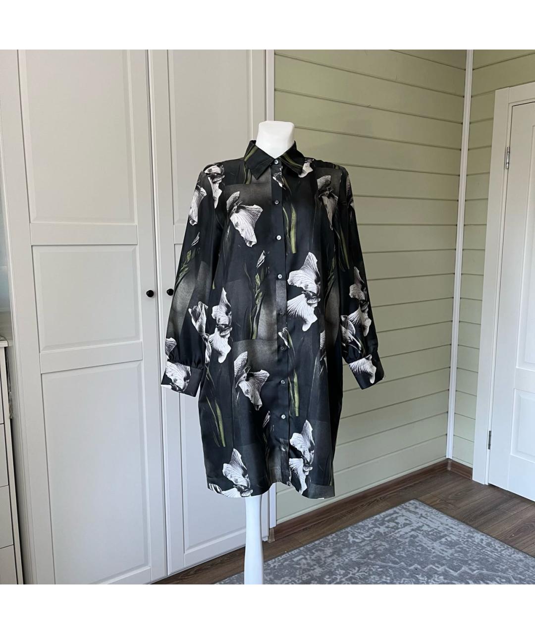 WEEKEND MAX MARA Антрацитовая шелковая рубашка, фото 9