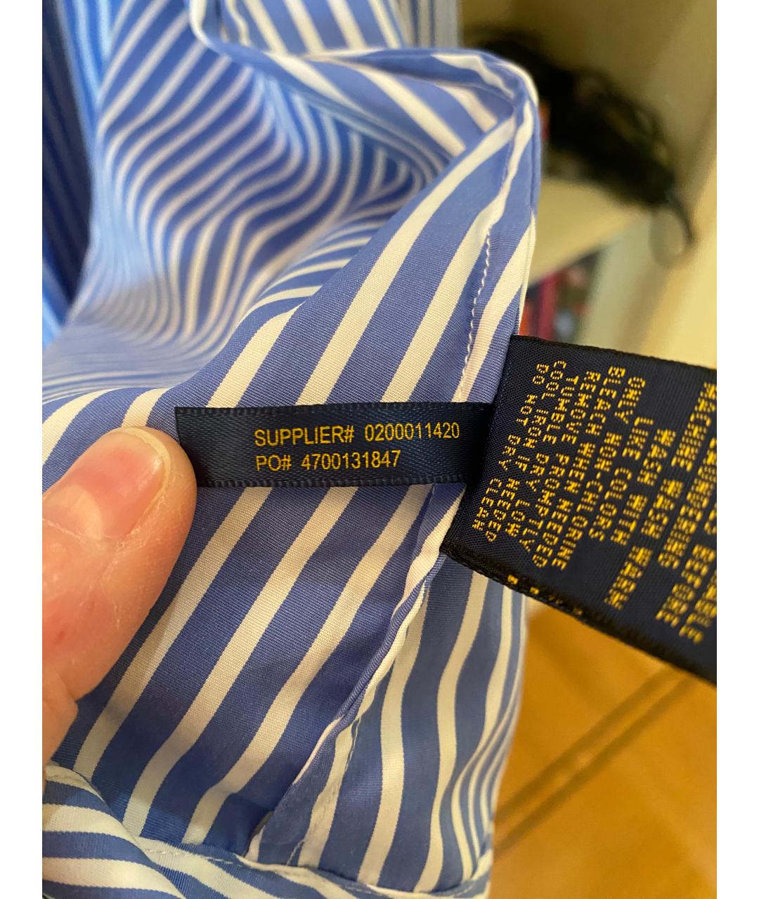 POLO RALPH LAUREN Синее хлопковое повседневное платье, фото 3