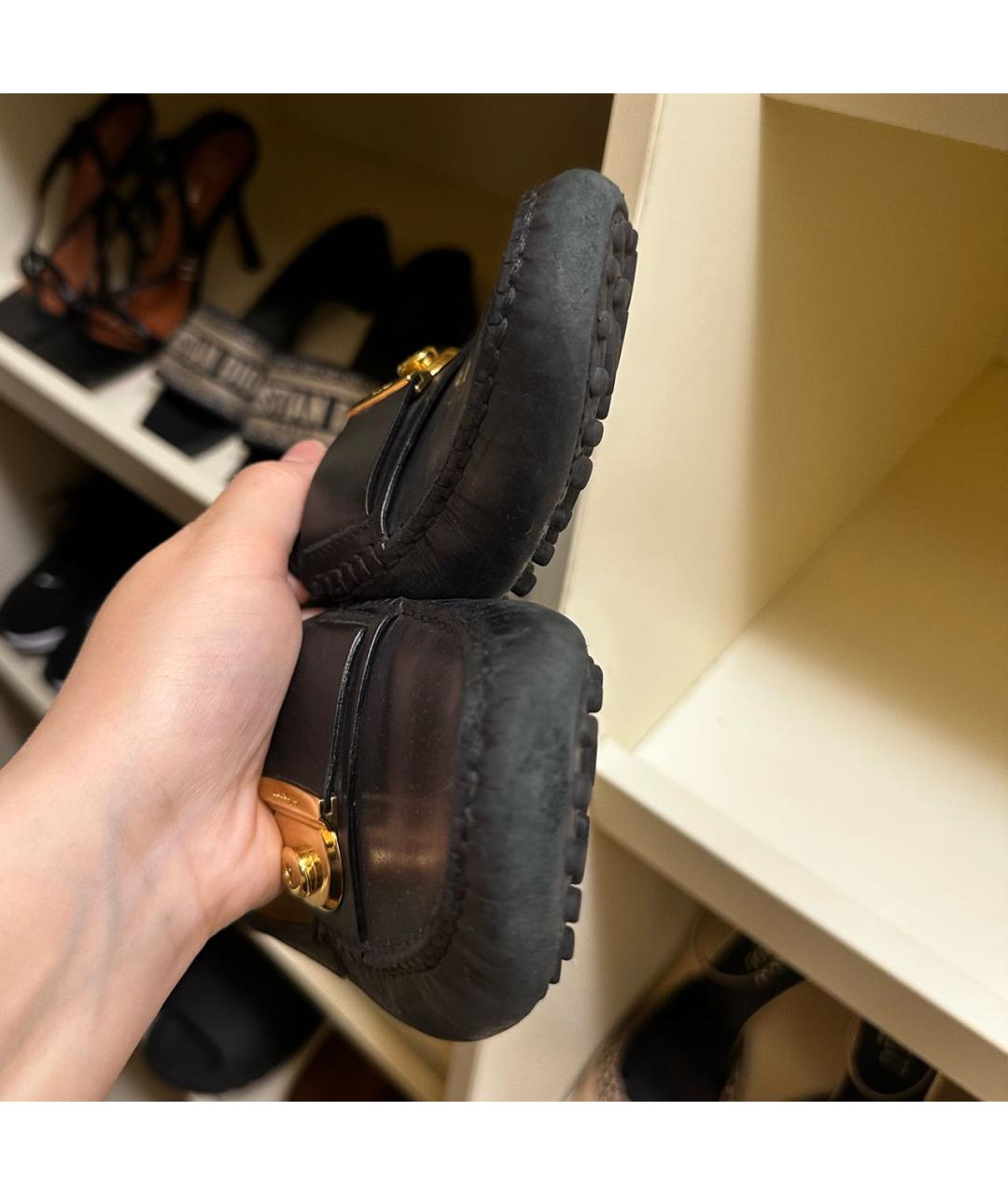 FERRAGAMO Темно-синие кожаные мокасины, фото 8