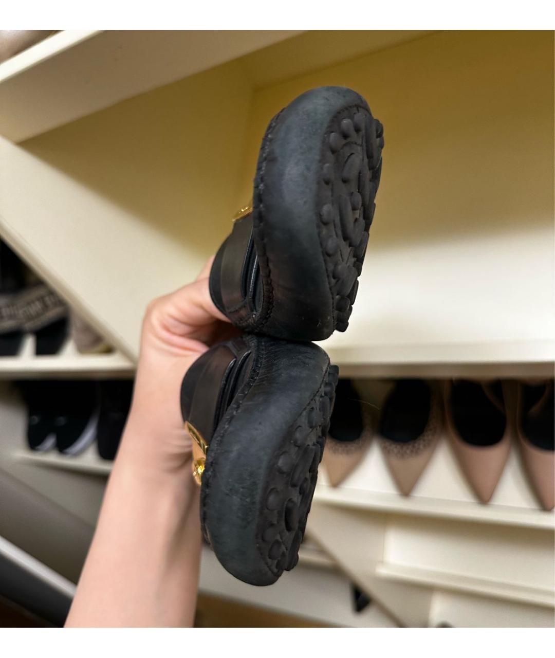 FERRAGAMO Темно-синие кожаные мокасины, фото 7