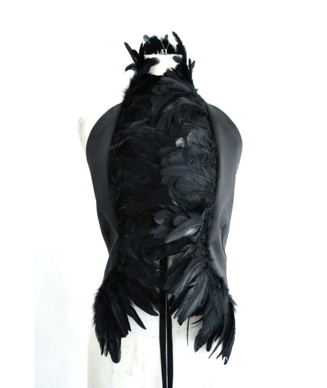 ANN DEMEULEMEESTER Черный хлопковый жилет, фото 6