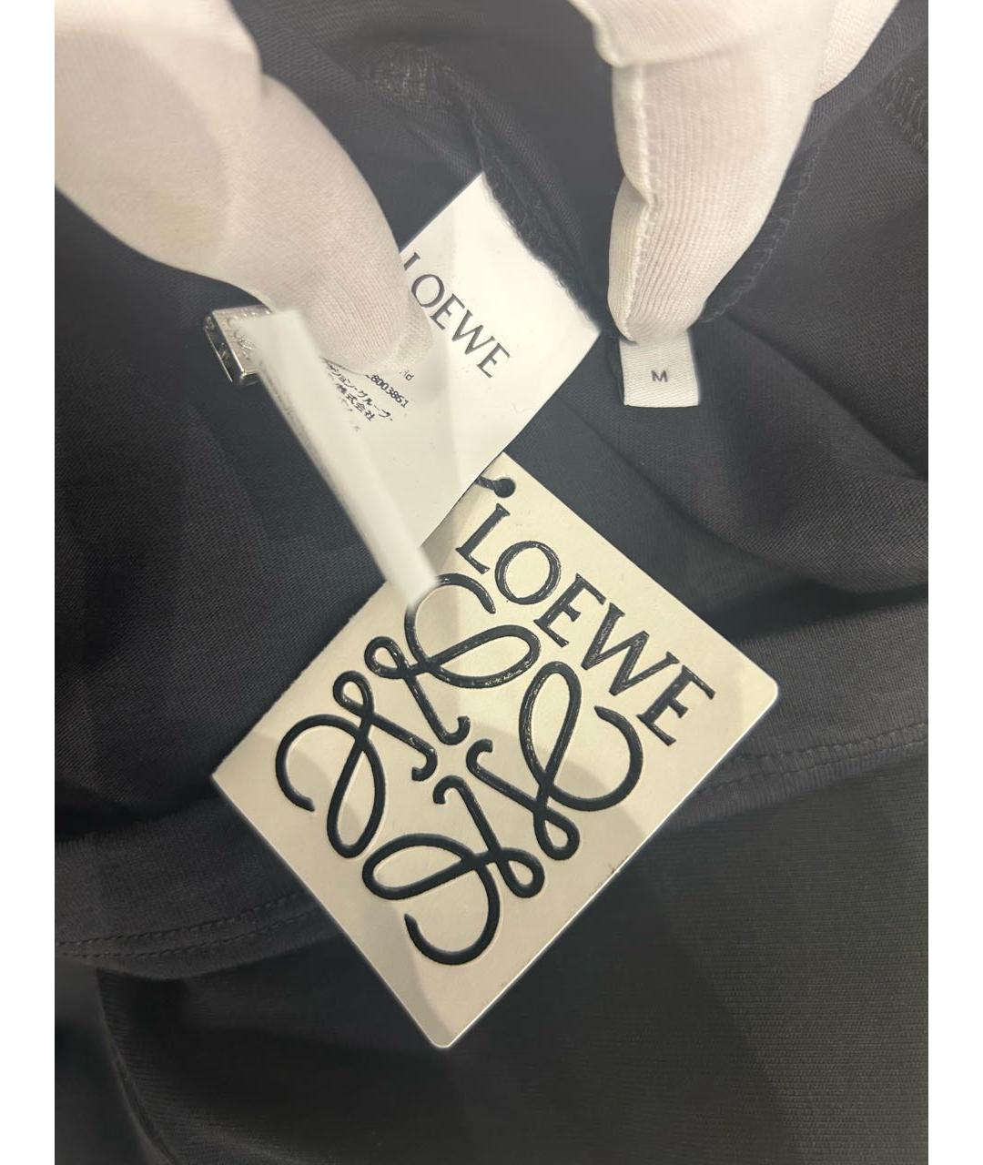 LOEWE Черная хлопковая футболка, фото 5