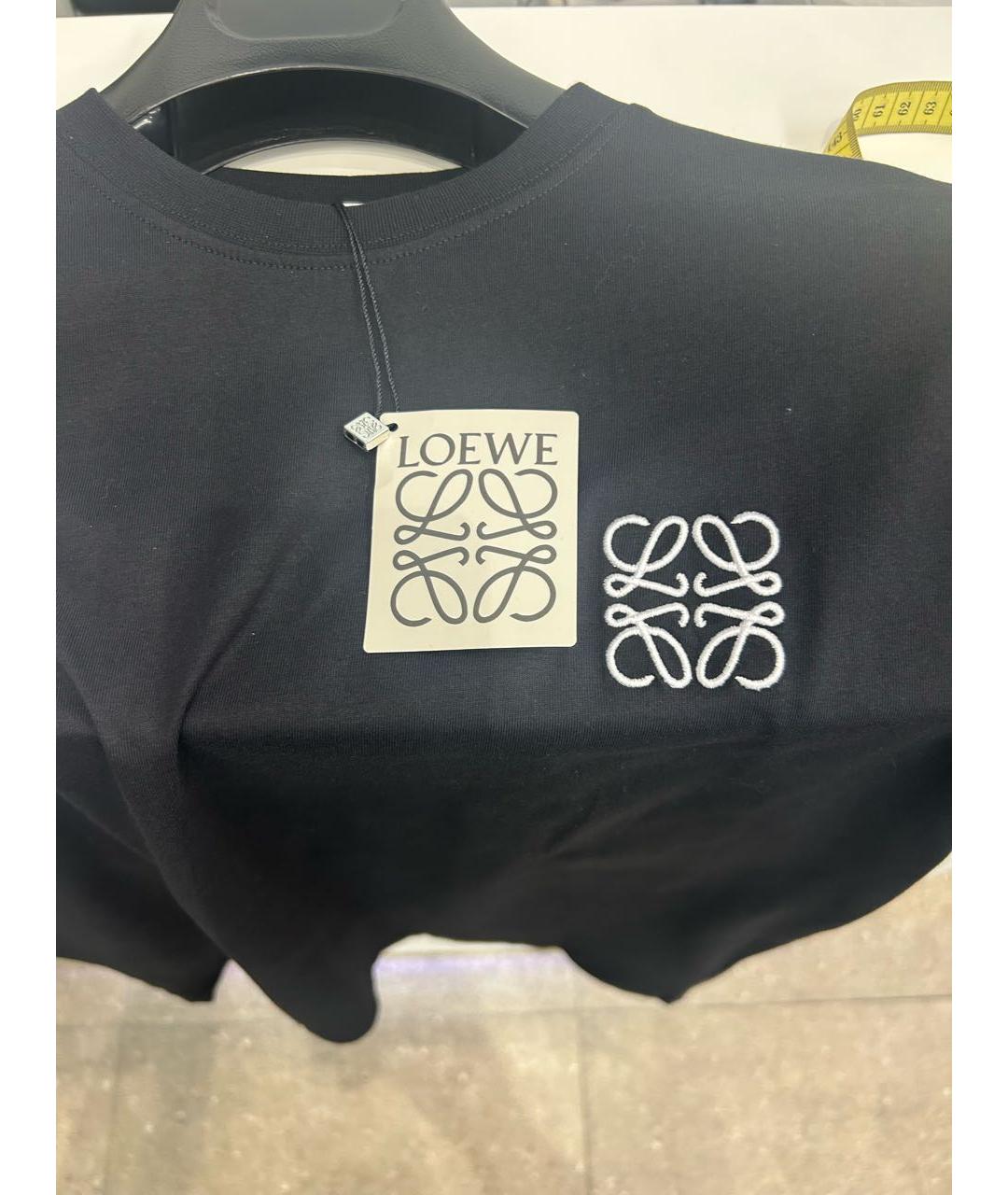 LOEWE Черная хлопковая футболка, фото 7