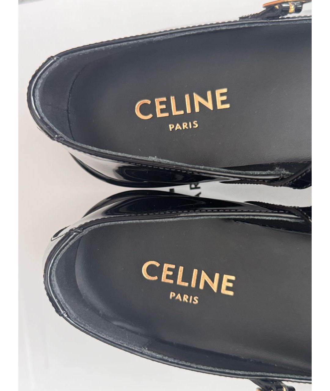CELINE Черные балетки из лакированной кожи, фото 7
