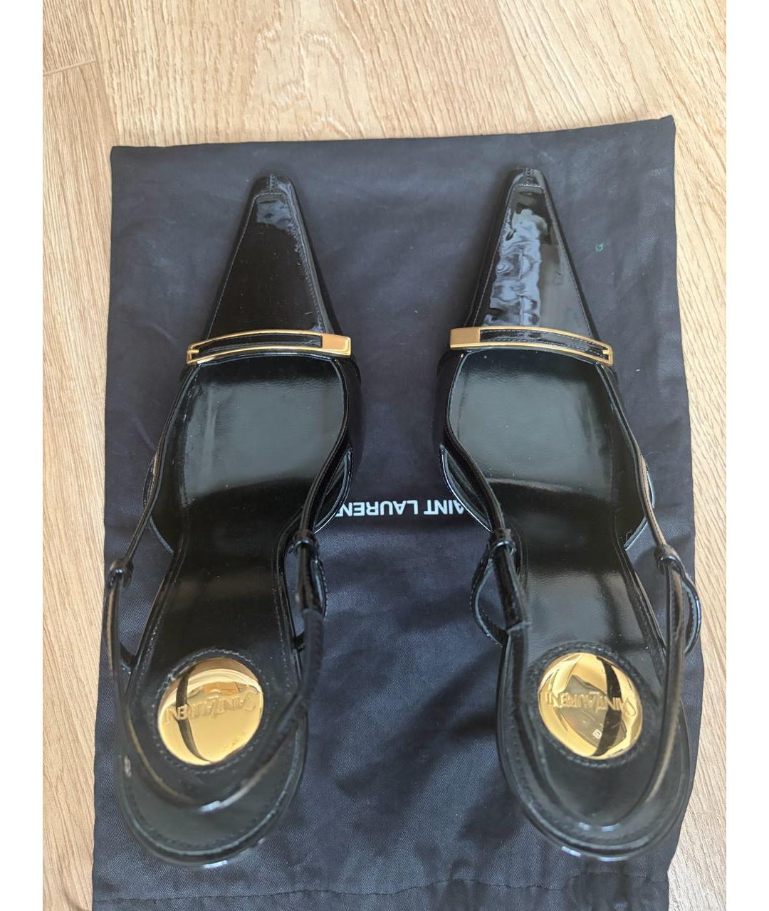 SAINT LAURENT Черные туфли из лакированной кожи, фото 3