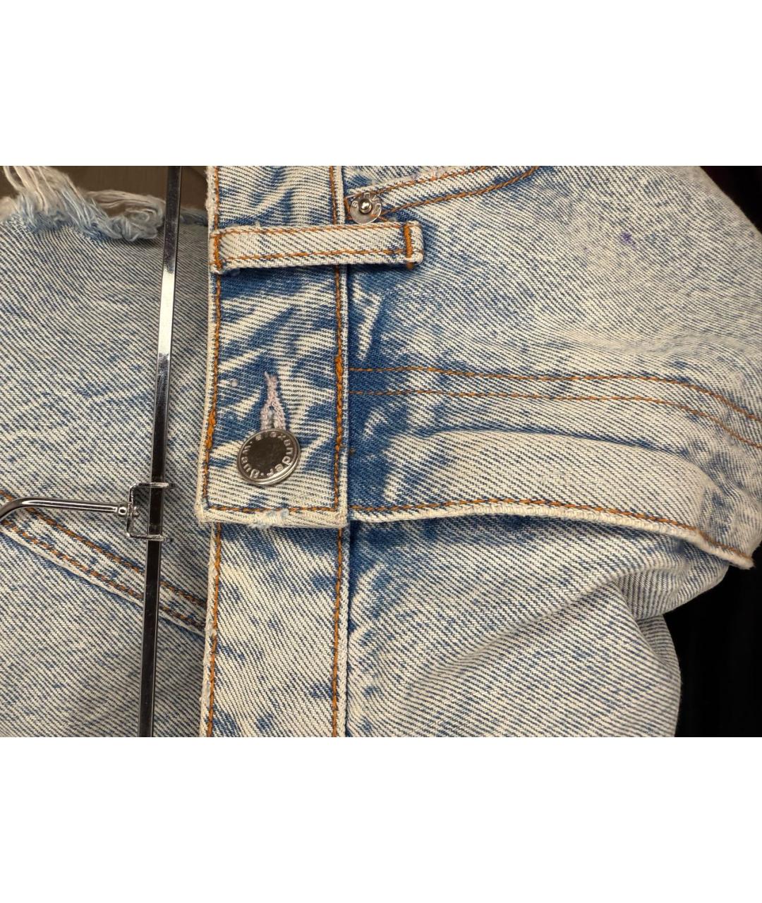 ALEXANDER WANG Голубая хлопковая юбка макси, фото 4