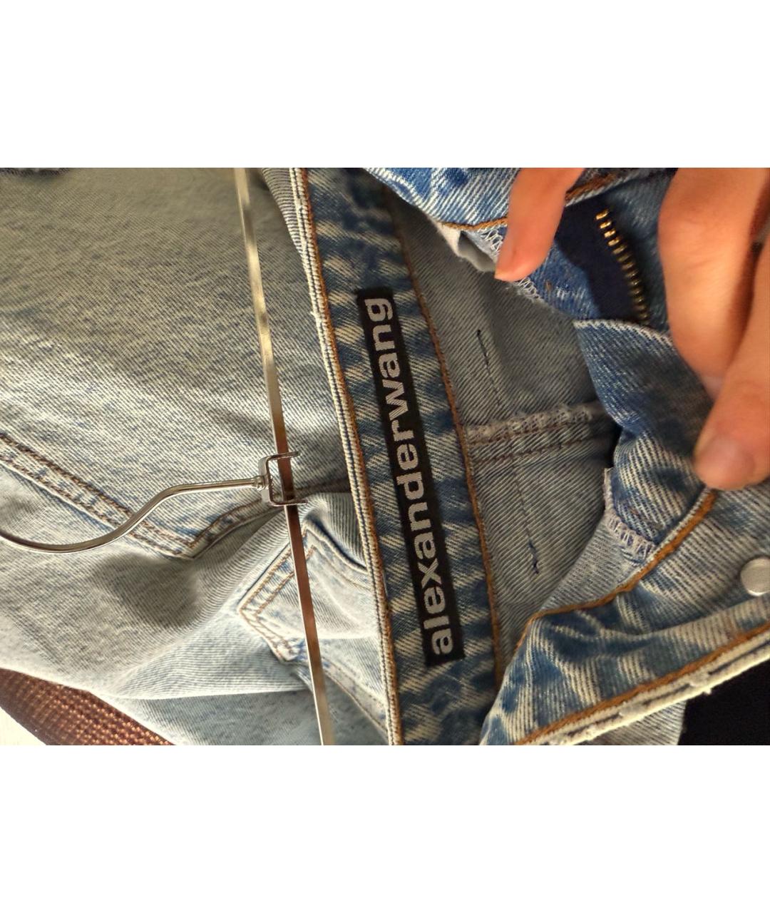 ALEXANDER WANG Голубая хлопковая юбка макси, фото 3