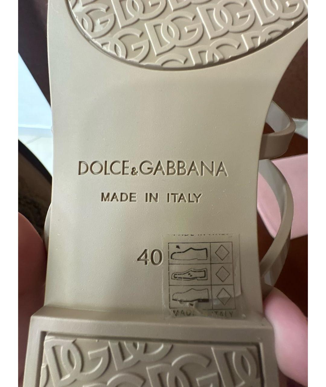 DOLCE&GABBANA Бежевые резиновые сандалии, фото 7
