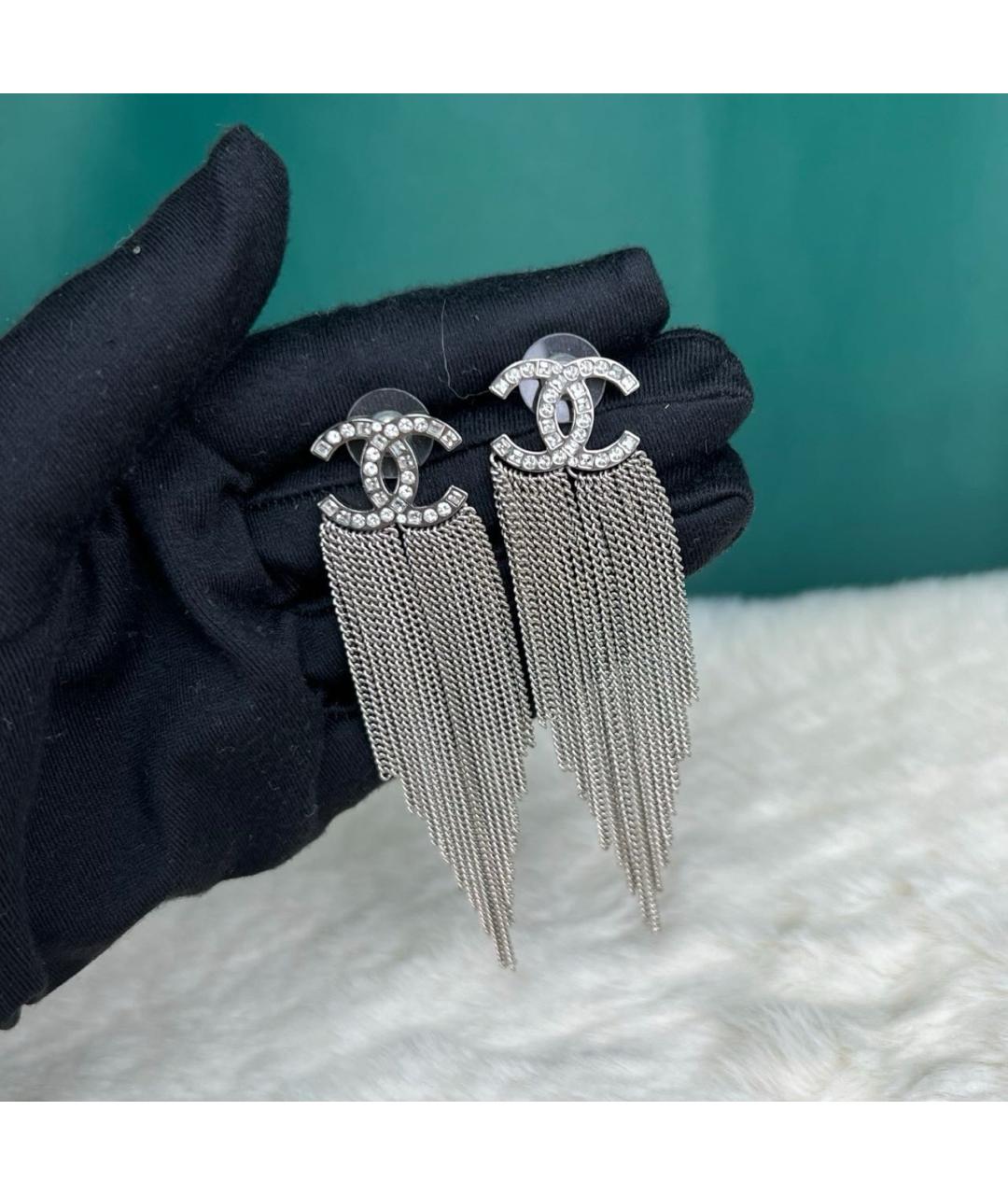 CHANEL Серебряные серьги, фото 3