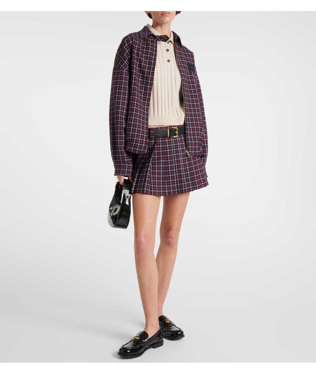 MIU MIU Мульти шерстяная юбка мини, фото 4