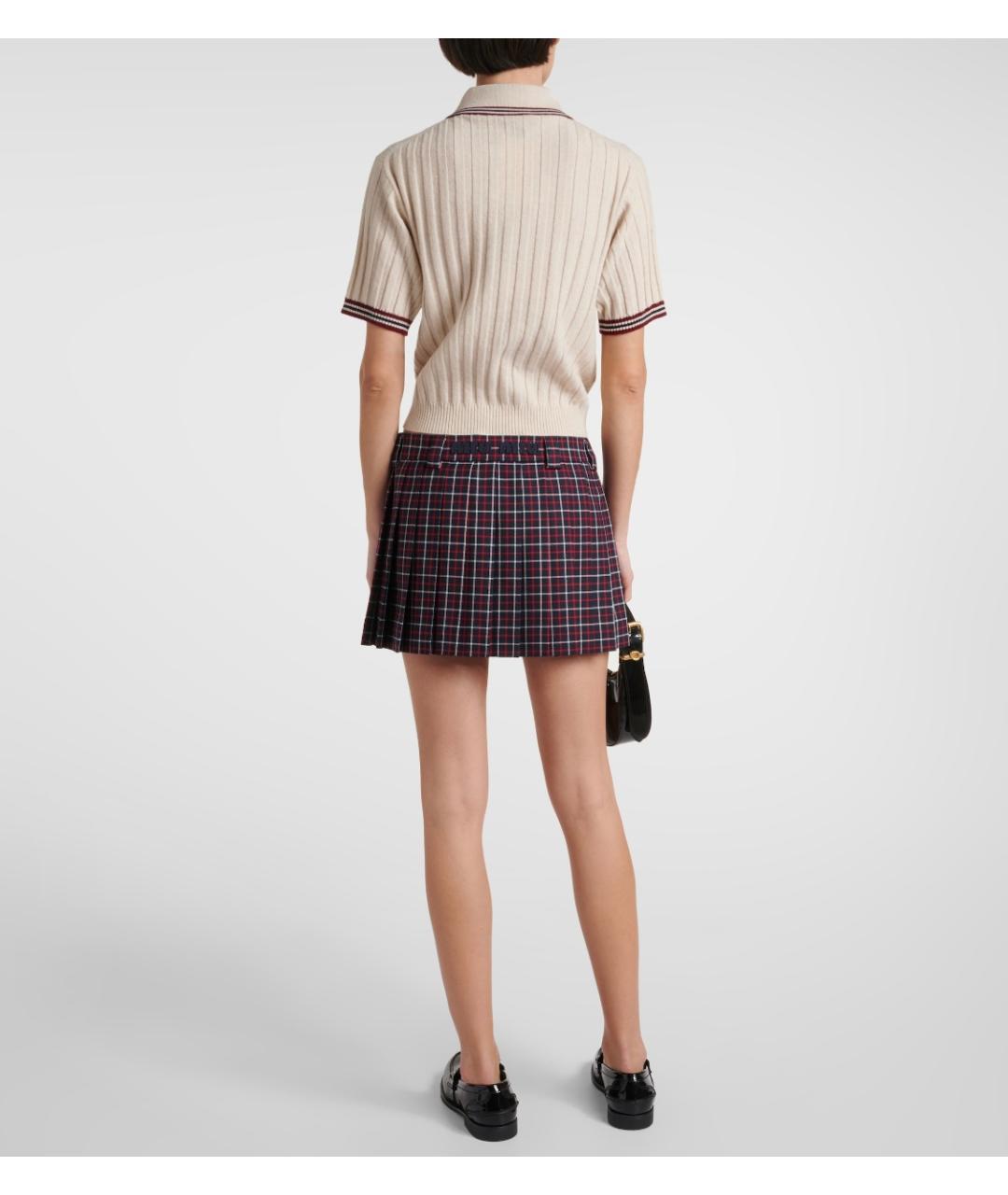 MIU MIU Мульти шерстяная юбка мини, фото 5