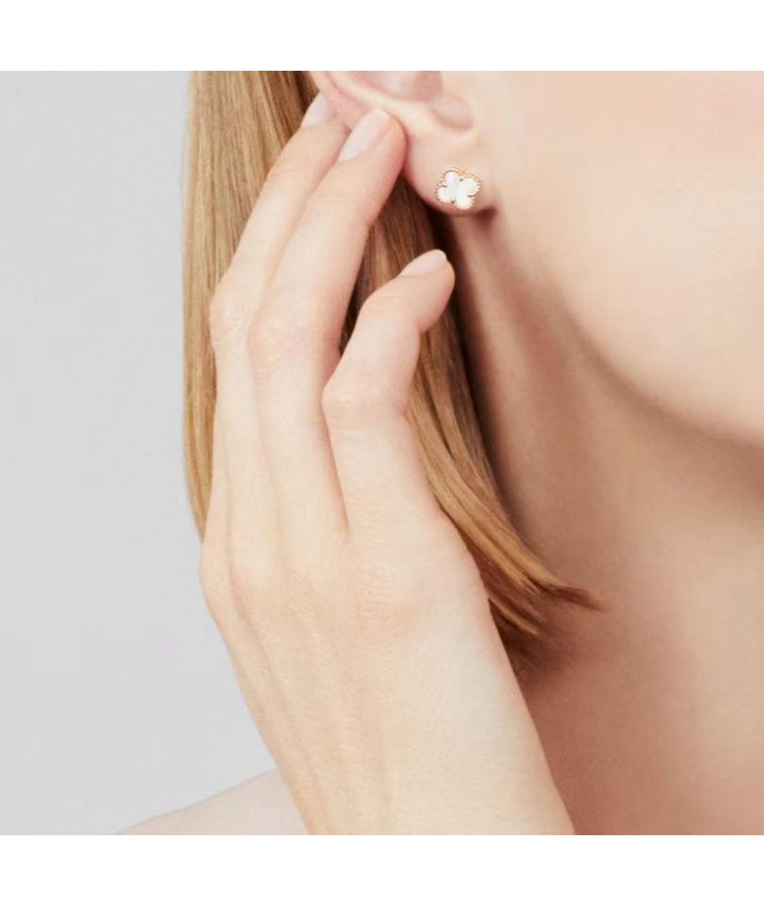 VAN CLEEF & ARPELS Белые серьги из желтого золота, фото 3