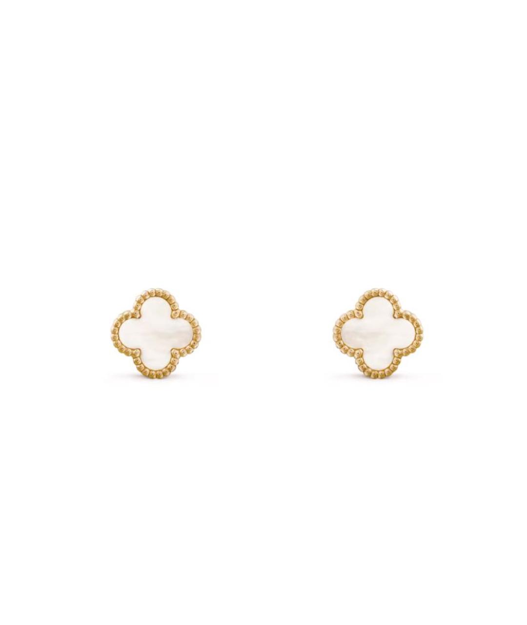 VAN CLEEF & ARPELS Белые серьги из желтого золота, фото 2