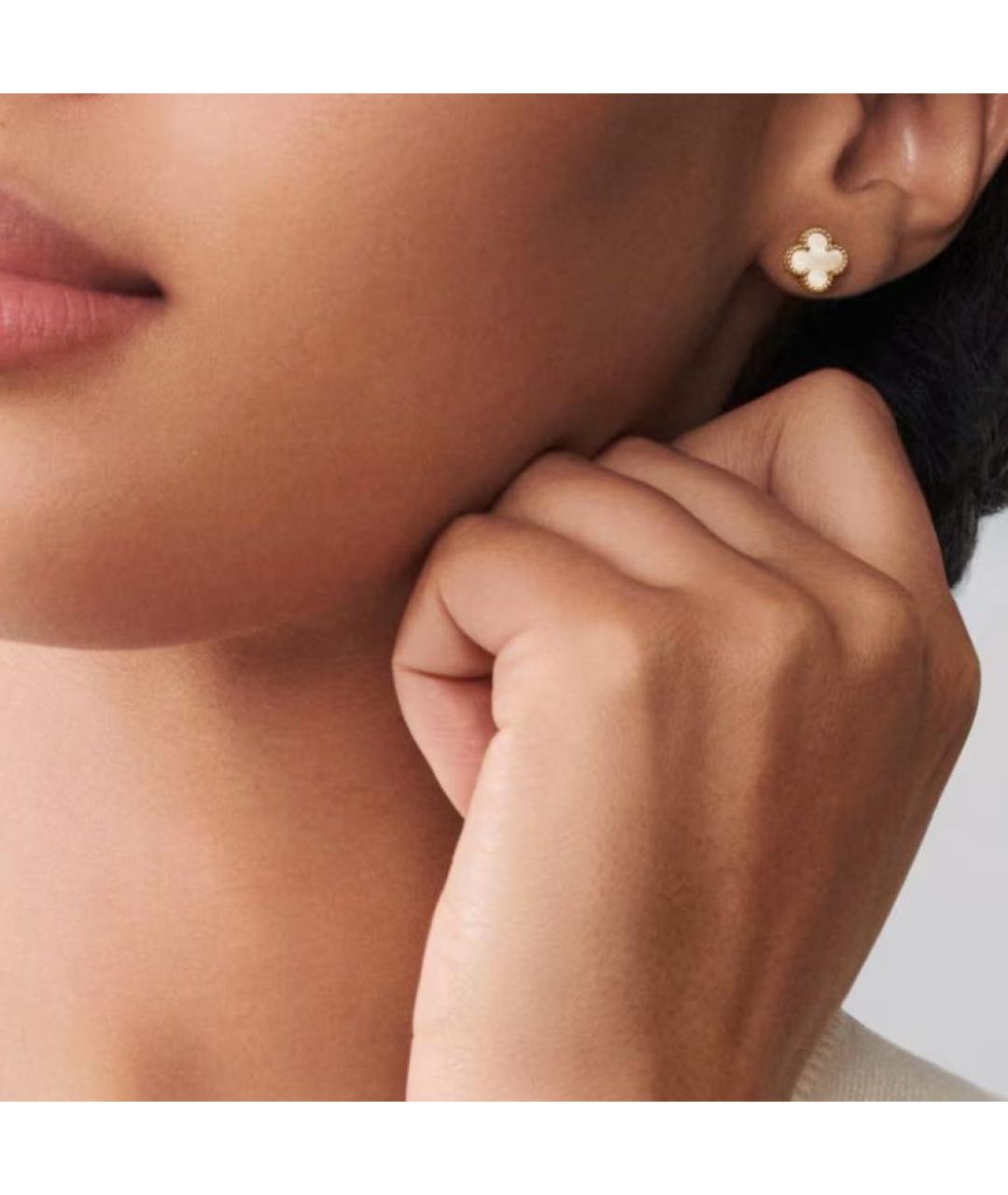 VAN CLEEF & ARPELS Белые серьги из желтого золота, фото 4