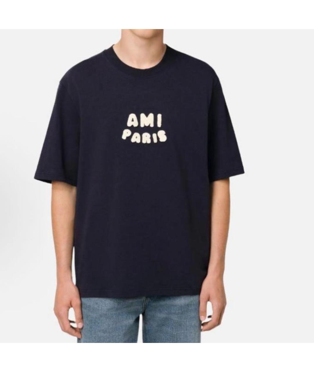 Ami Paris Темно-синяя футболка, фото 3