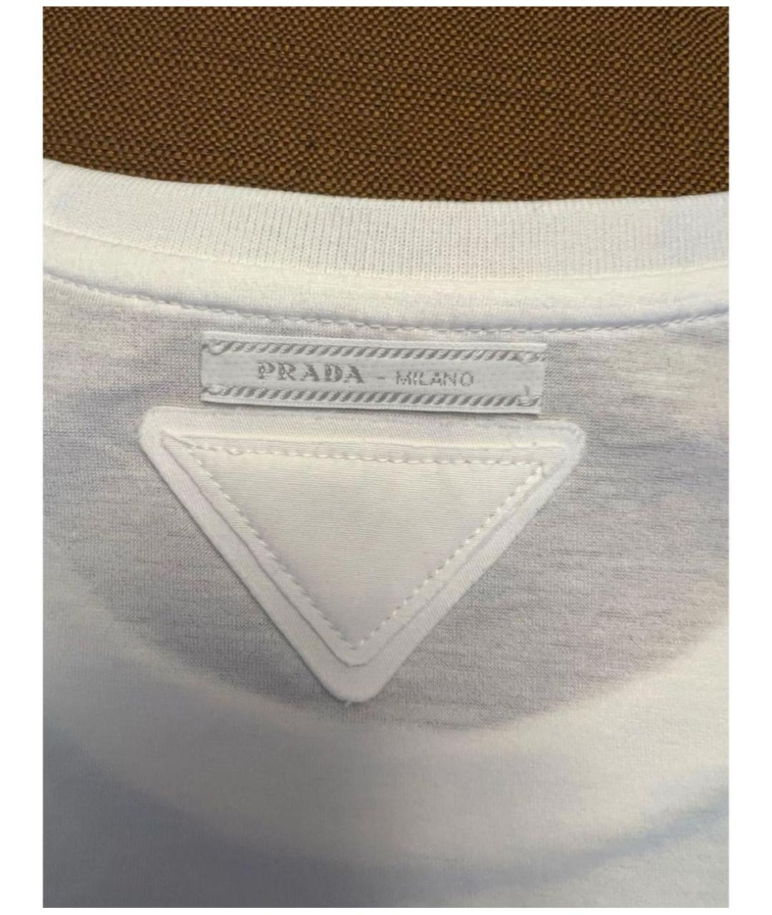 PRADA Белая хлопковая футболка, фото 3