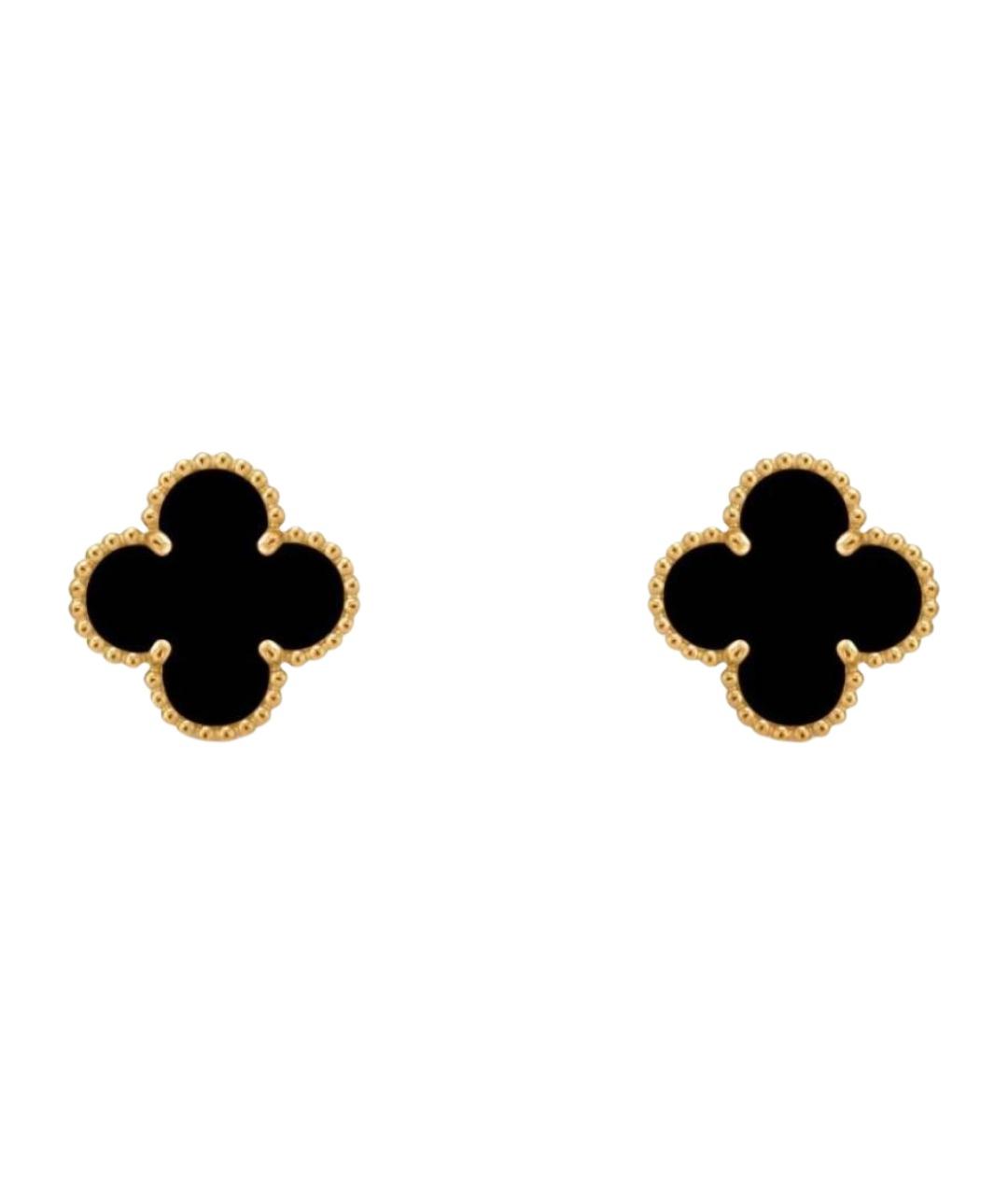 VAN CLEEF & ARPELS Черные серьги из желтого золота, фото 1
