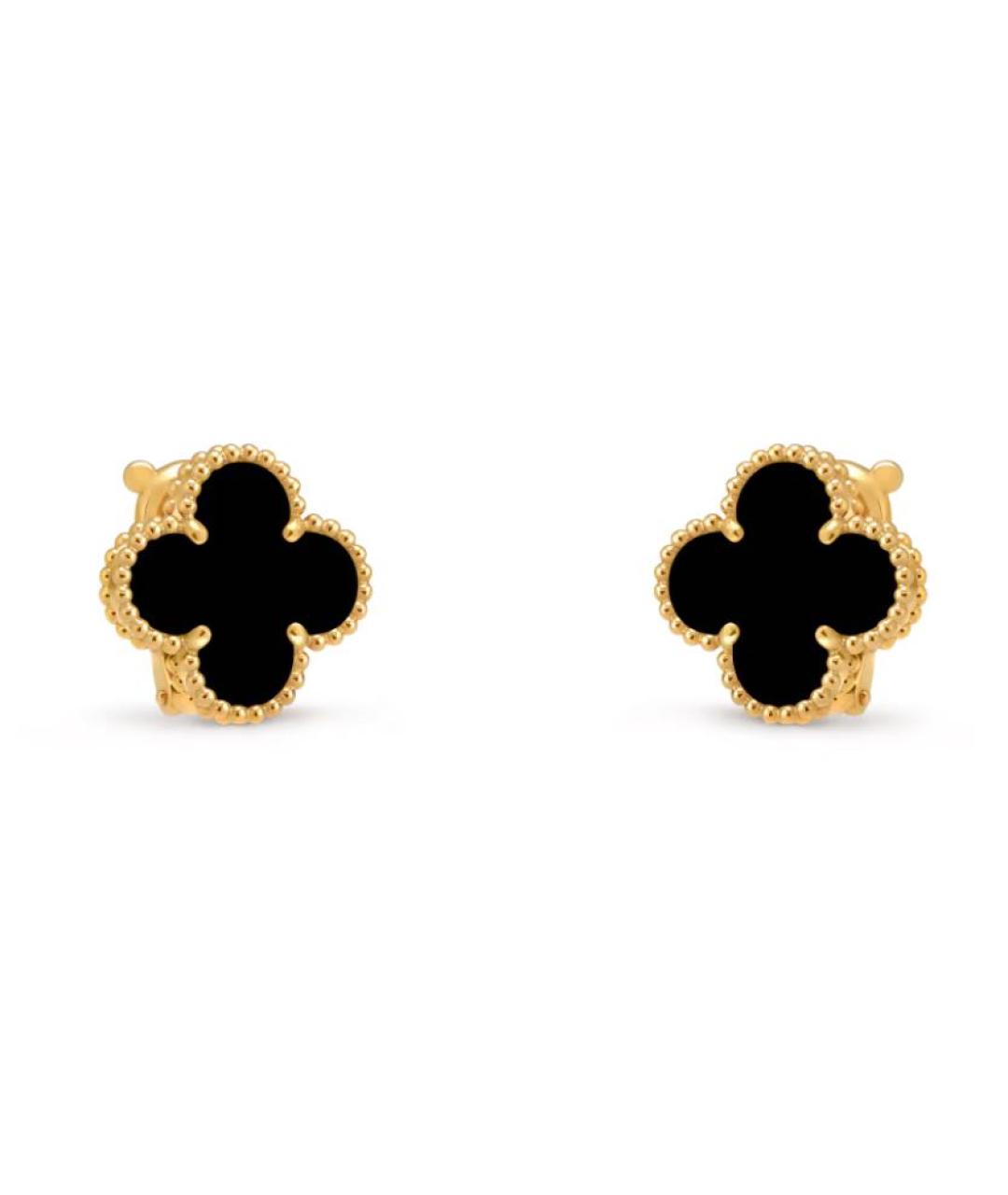 VAN CLEEF & ARPELS Черные серьги из желтого золота, фото 2