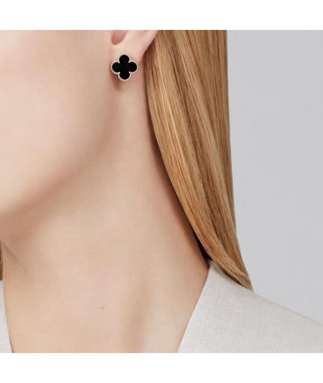 VAN CLEEF & ARPELS Черные серьги из желтого золота, фото 3