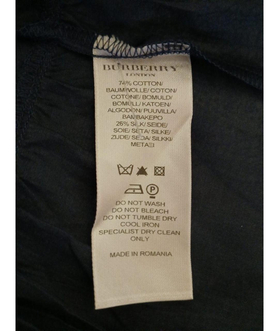 BURBERRY Темно-синяя хлопковая блузы, фото 4