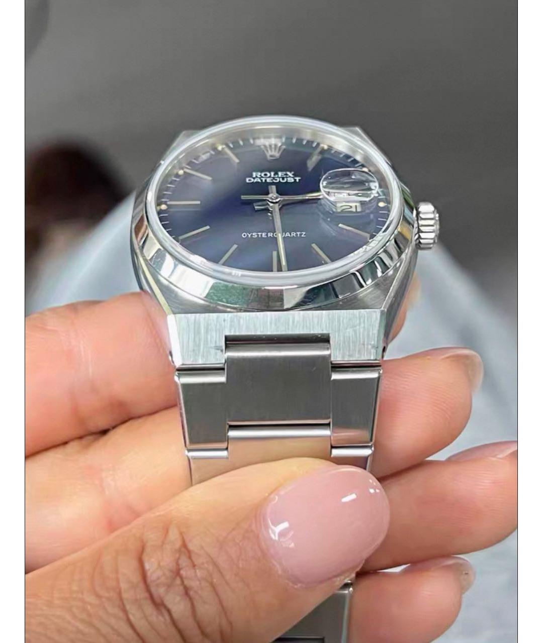 ROLEX Темно-синие металлические часы, фото 5