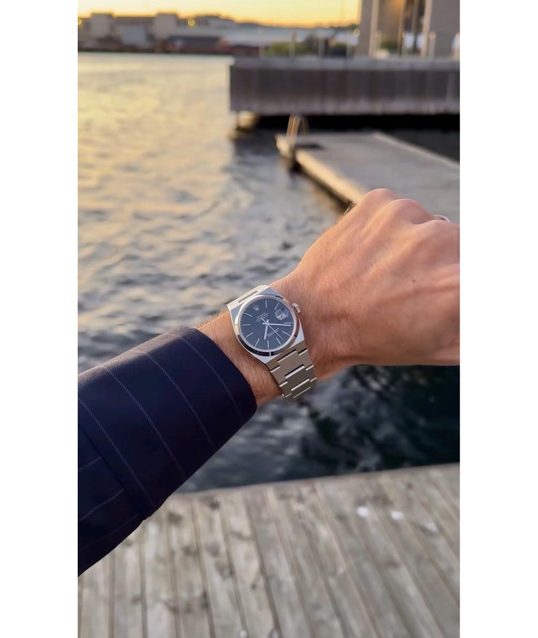 ROLEX Темно-синие металлические часы, фото 6