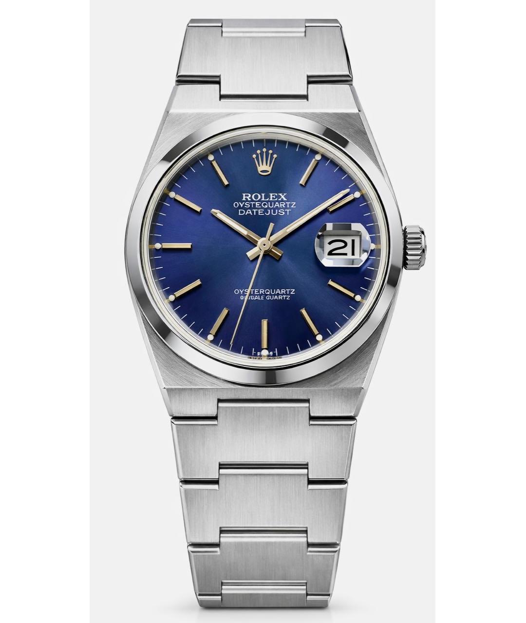 ROLEX Темно-синие металлические часы, фото 9