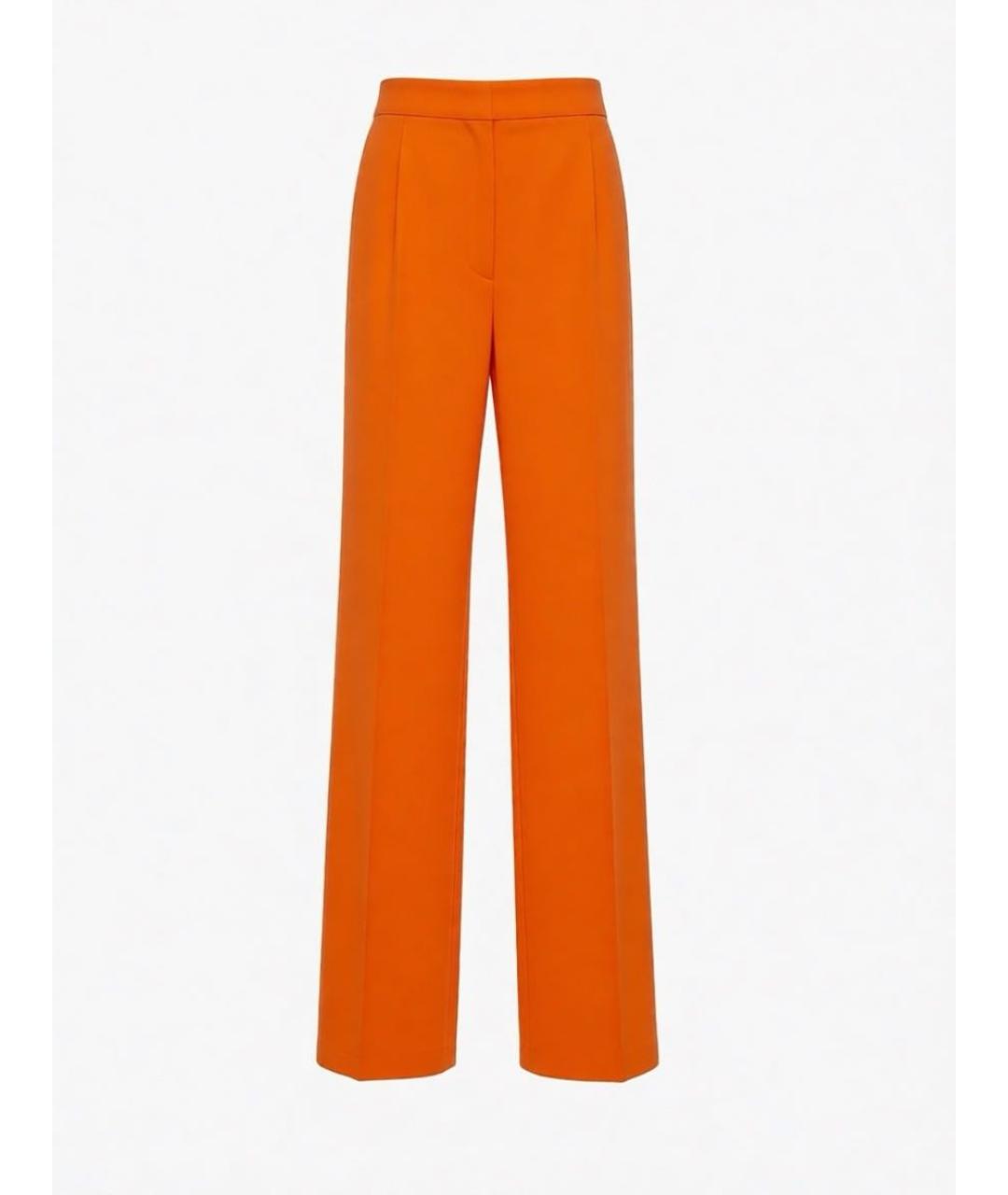 MSGM Оранжевые шерстяные прямые брюки, фото 4