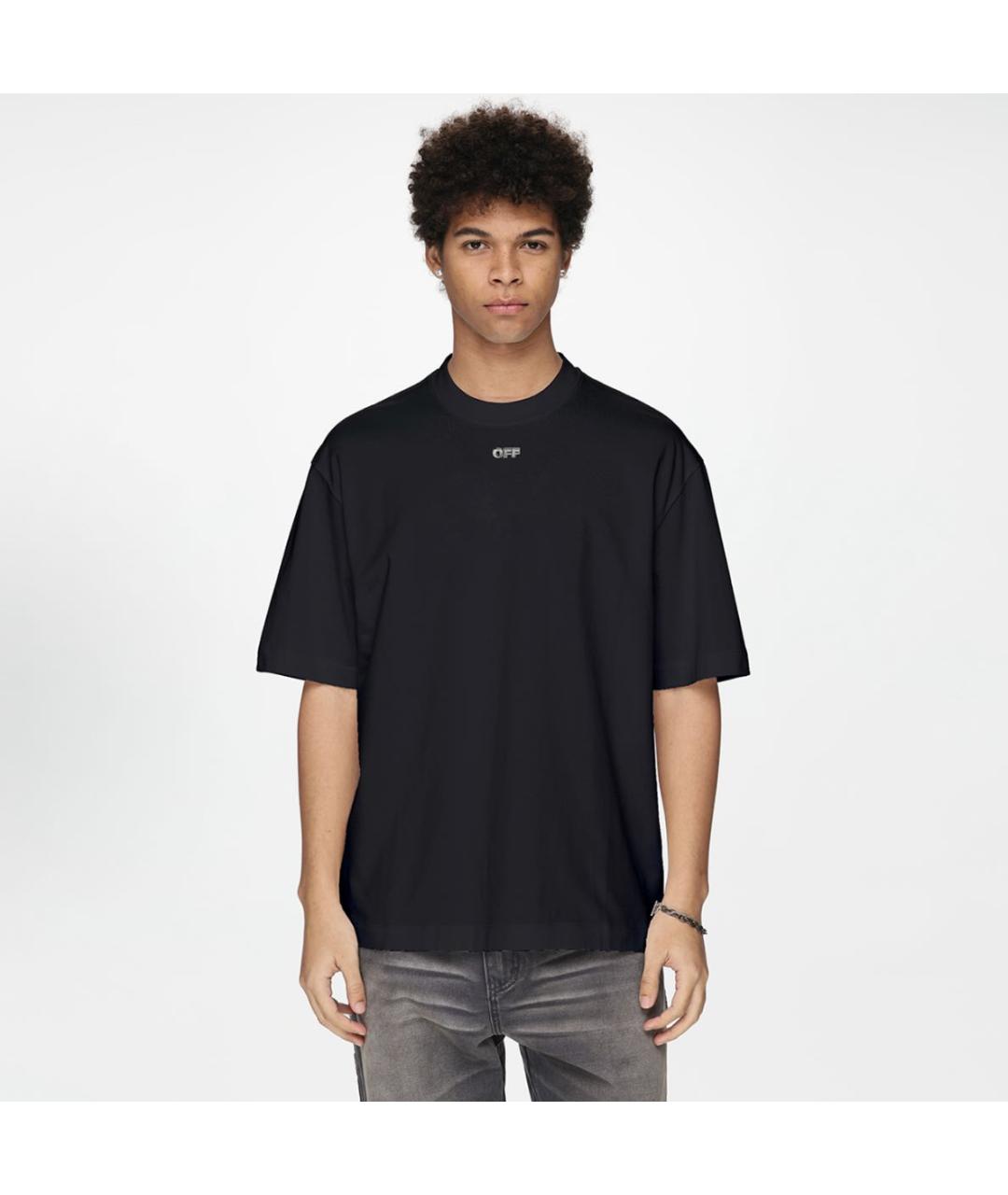 OFF-WHITE Черная футболка, фото 4