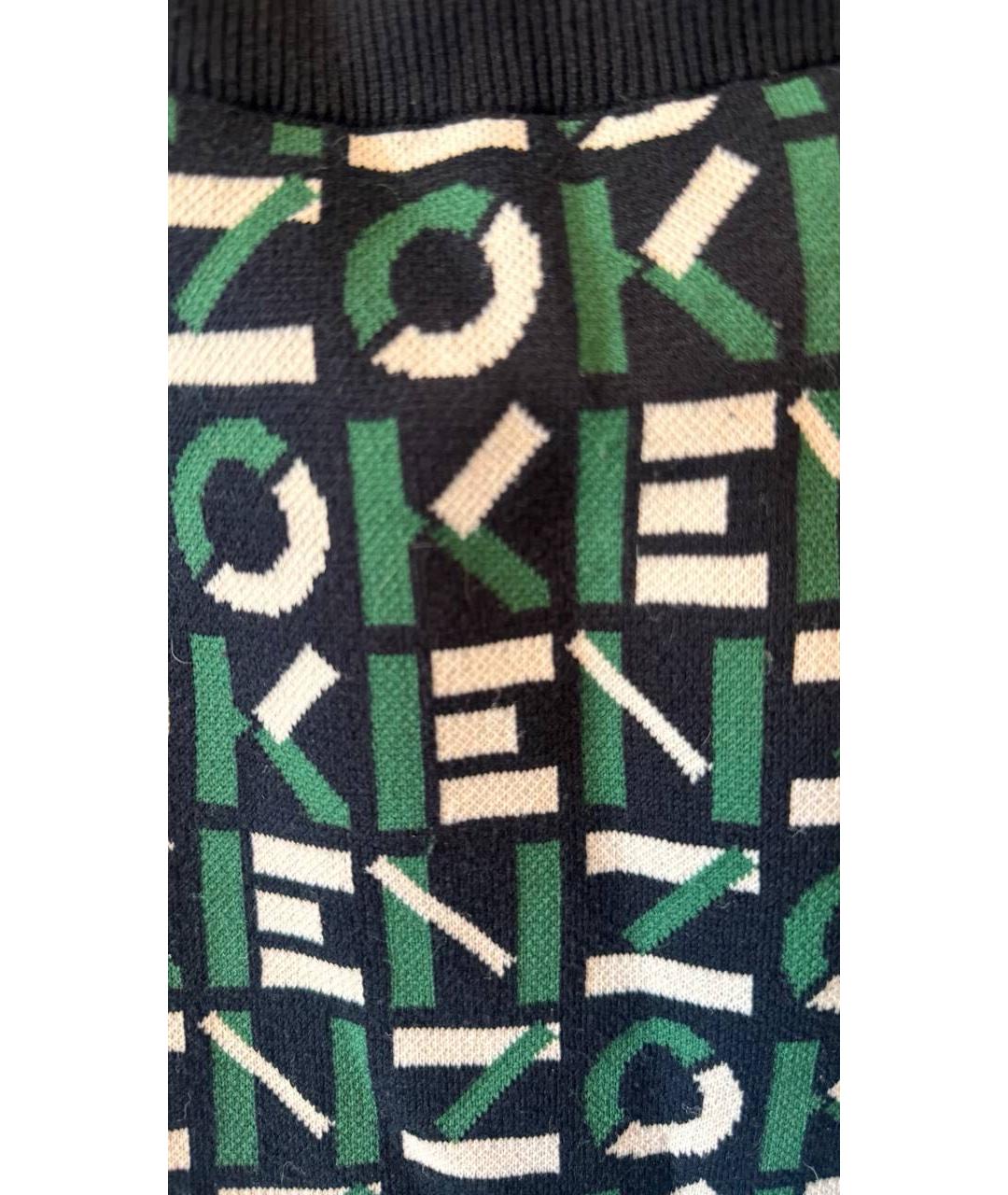 KENZO Зеленая вискозная юбка миди, фото 4