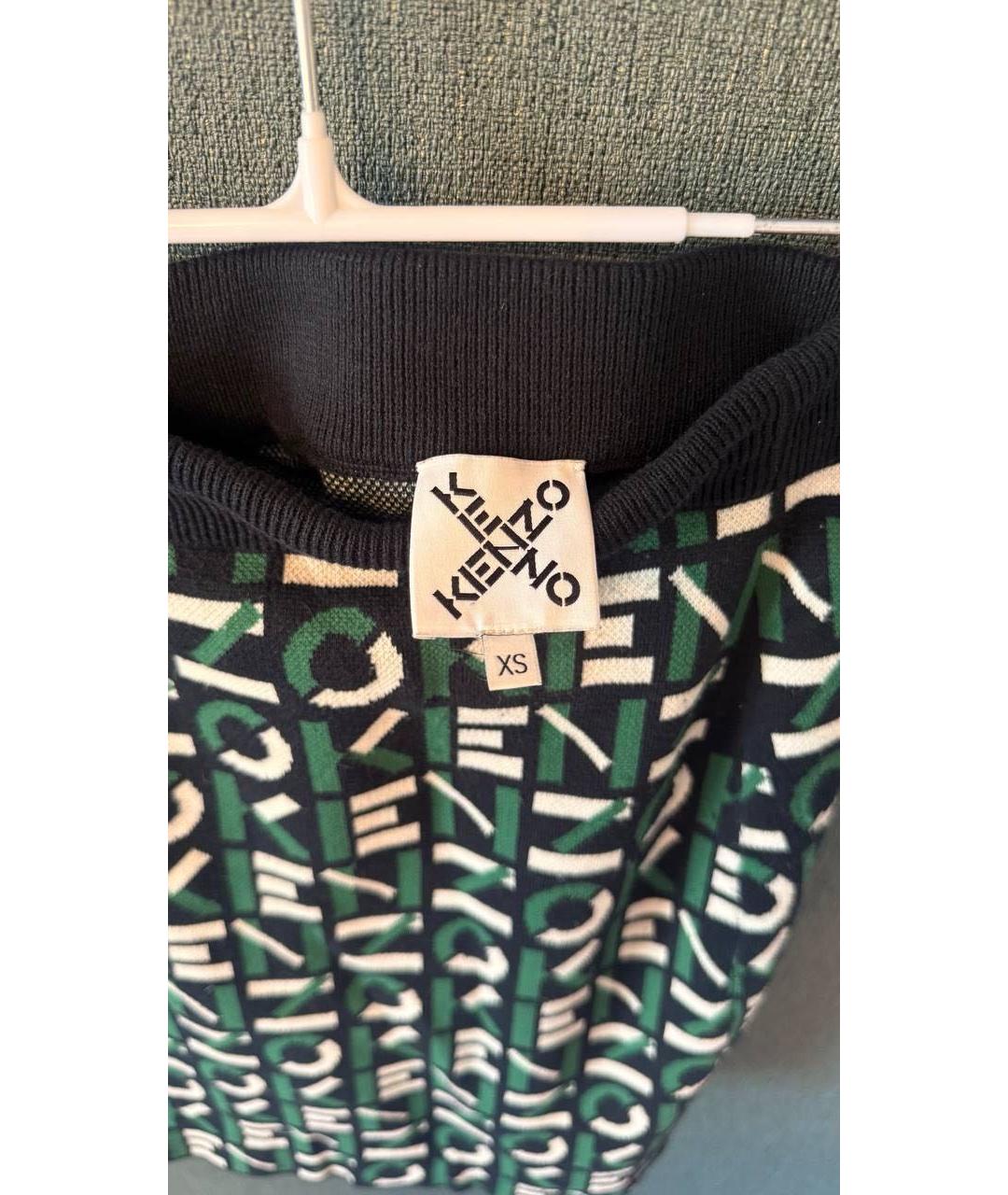 KENZO Зеленая вискозная юбка миди, фото 3