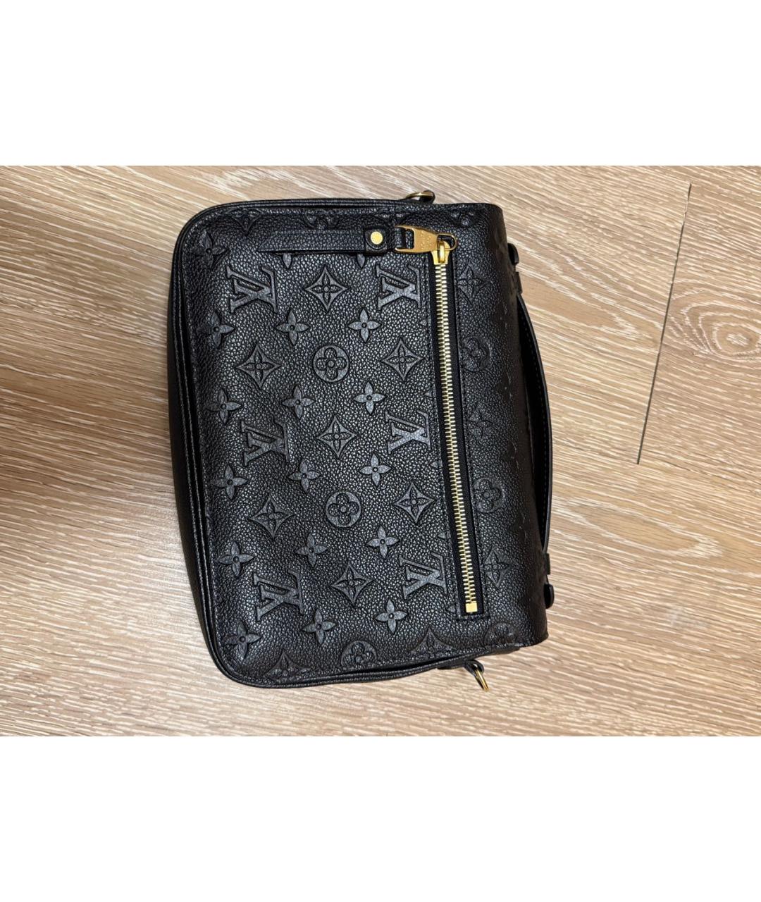 LOUIS VUITTON Черная кожаная сумка через плечо, фото 3
