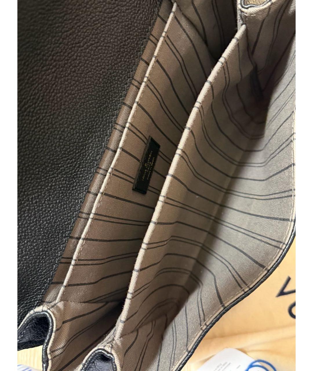 LOUIS VUITTON Черная кожаная сумка через плечо, фото 4