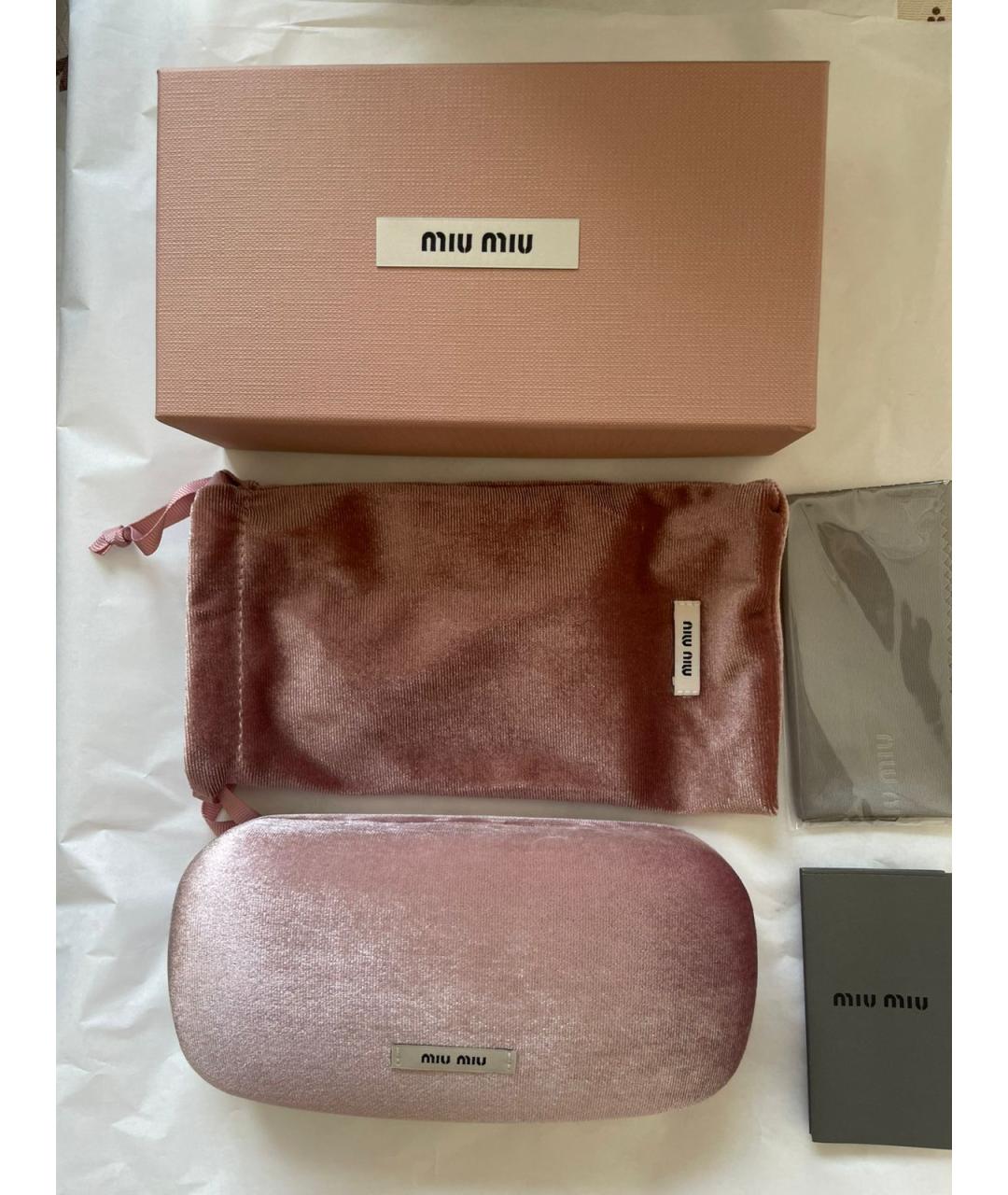 MIU MIU Коричневые пластиковые солнцезащитные очки, фото 4