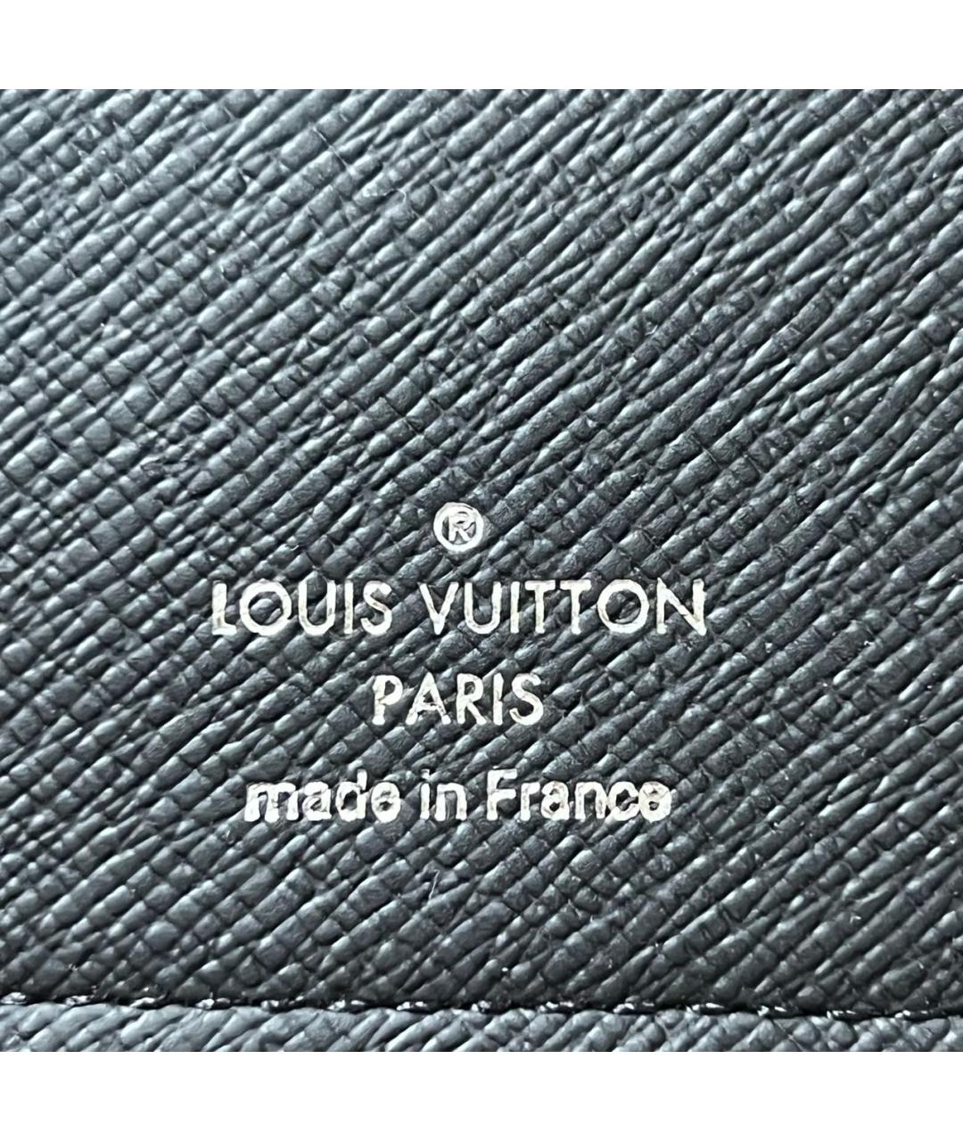 LOUIS VUITTON Черный кожаный кошелек, фото 5
