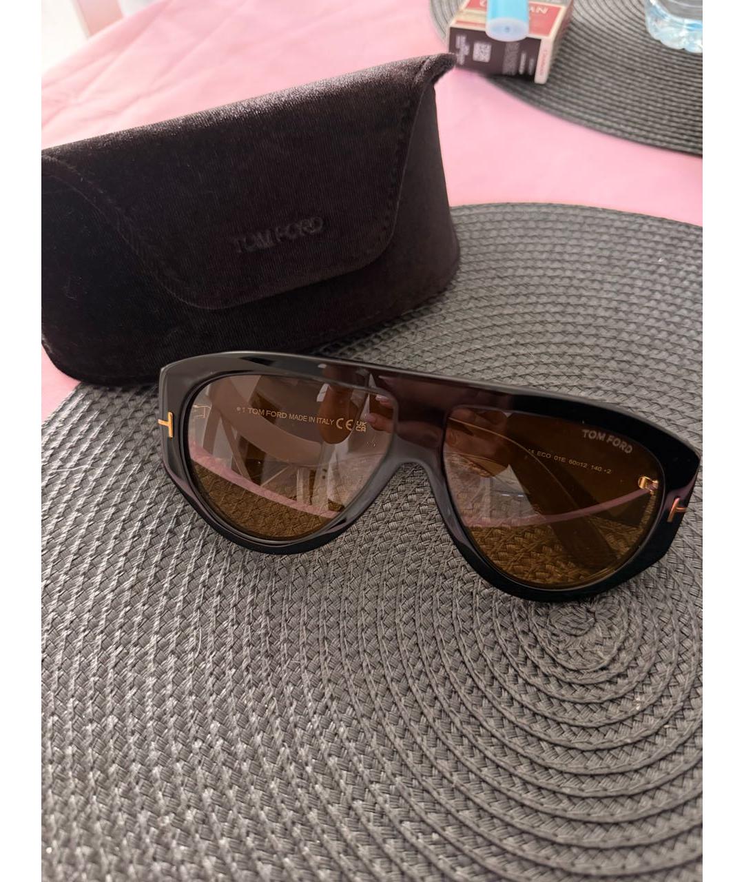 TOM FORD Черные пластиковые солнцезащитные очки, фото 5