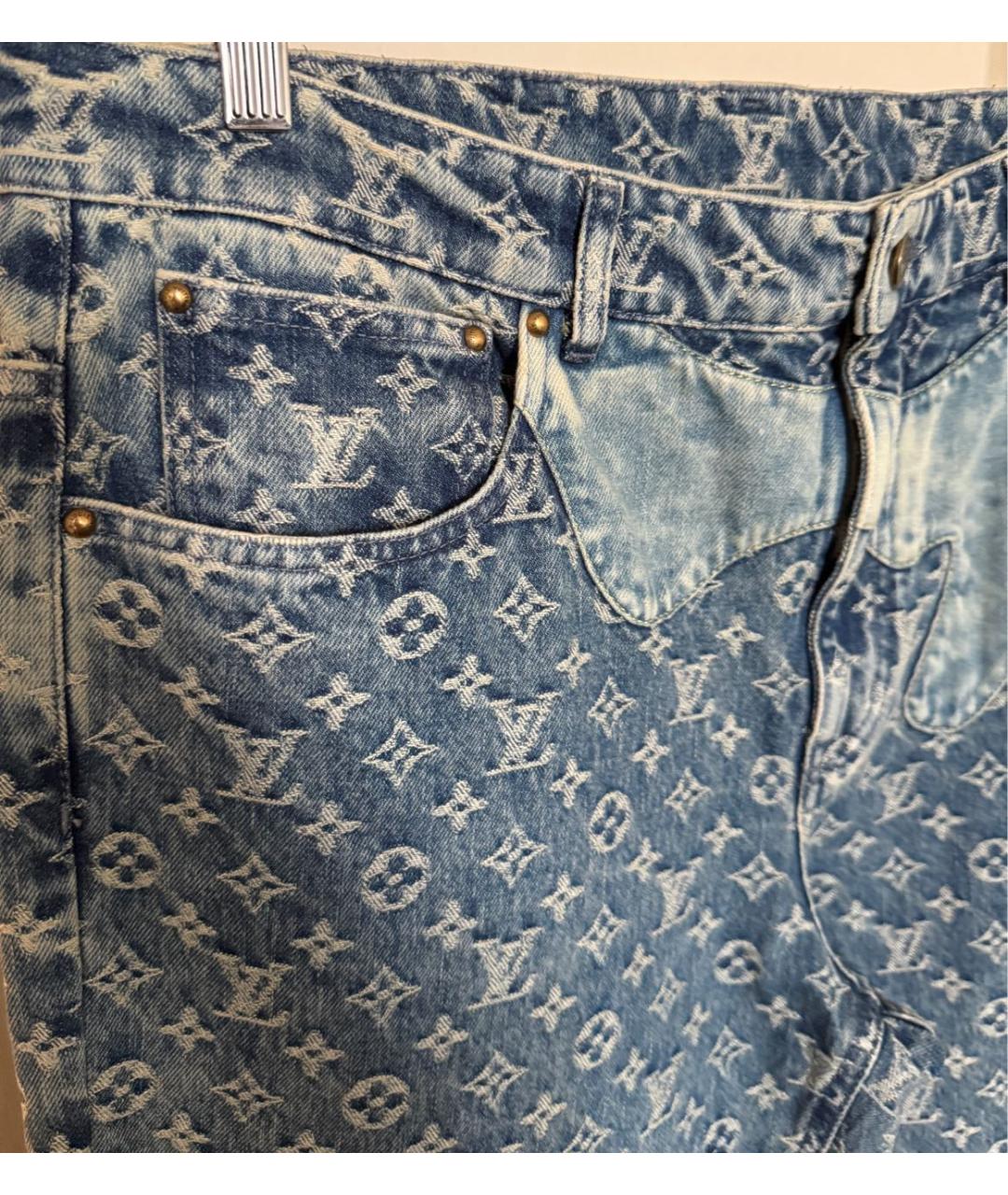 LOUIS VUITTON Синие хлопковые прямые джинсы, фото 3