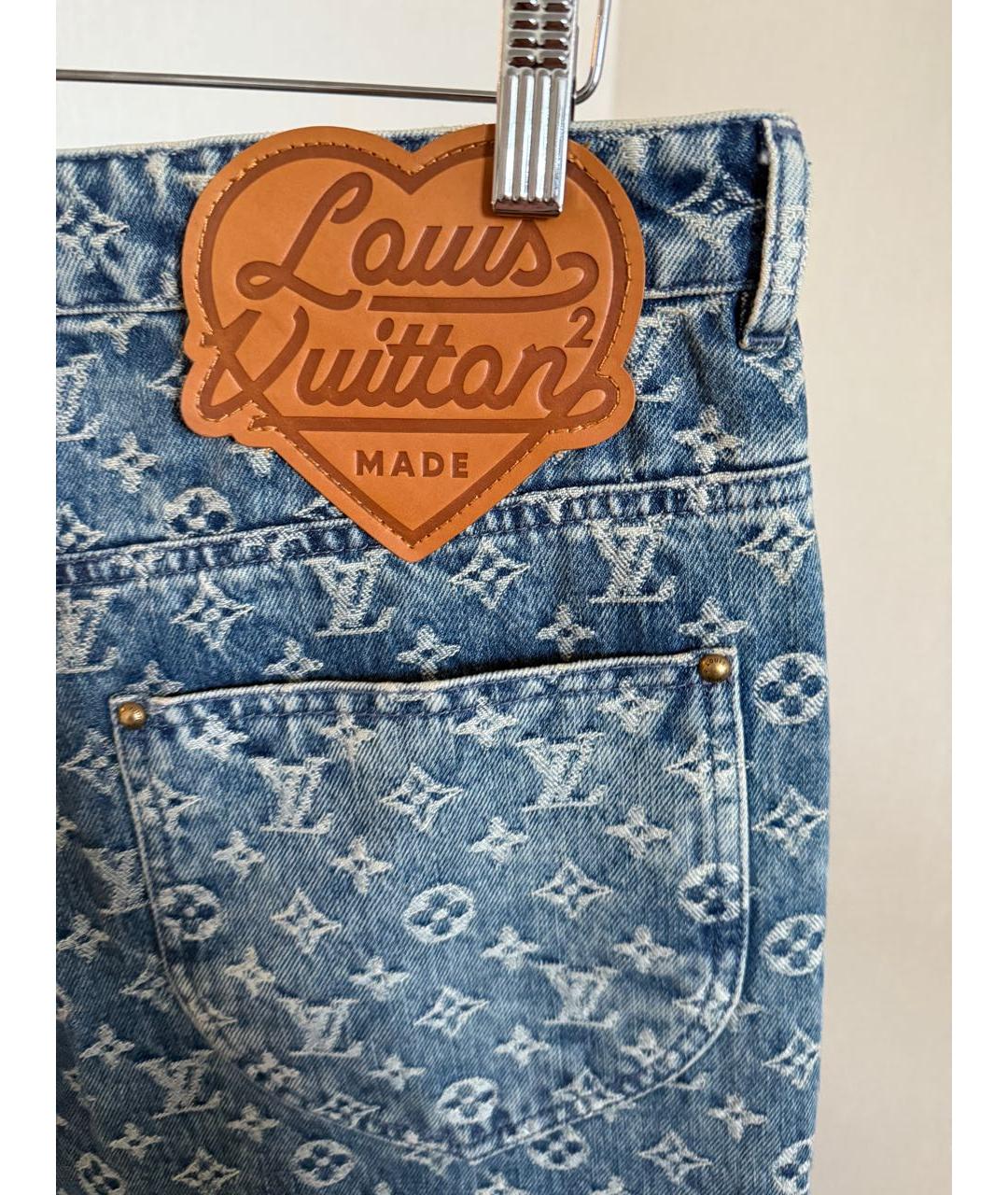 LOUIS VUITTON Синие хлопковые прямые джинсы, фото 4