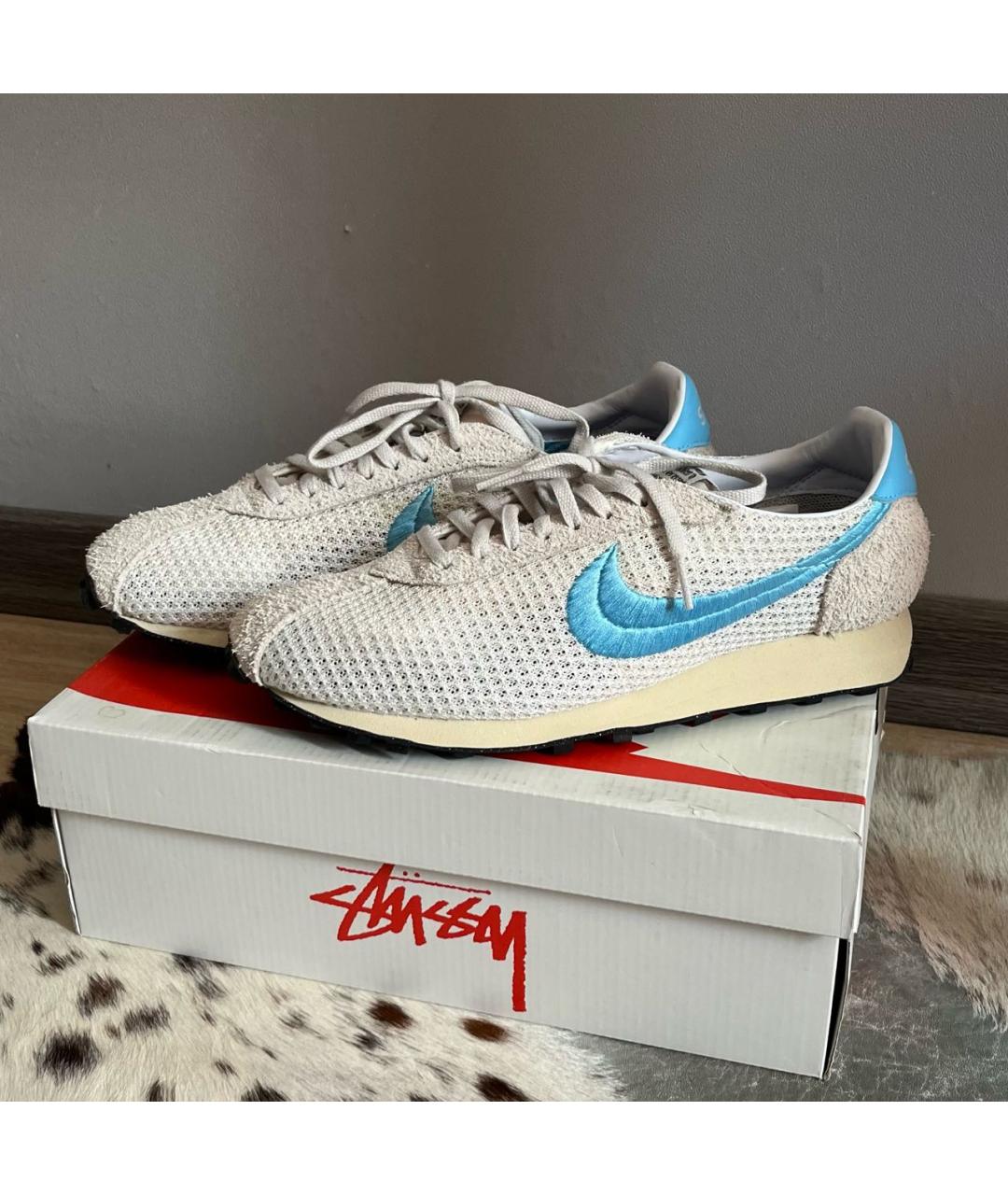 NIKE Бежевые текстильные низкие кроссовки / кеды, фото 8