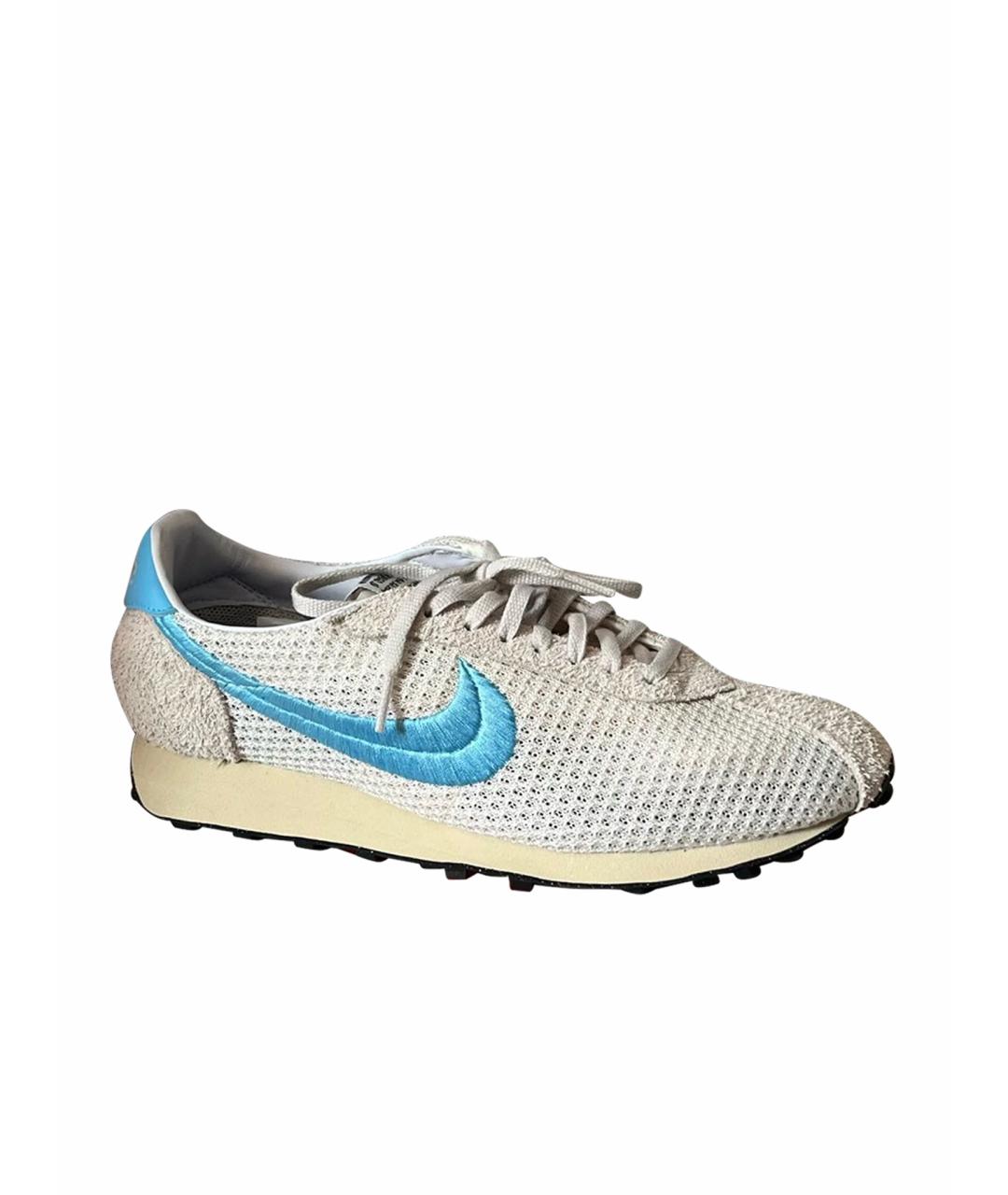 NIKE Бежевые текстильные низкие кроссовки / кеды, фото 1