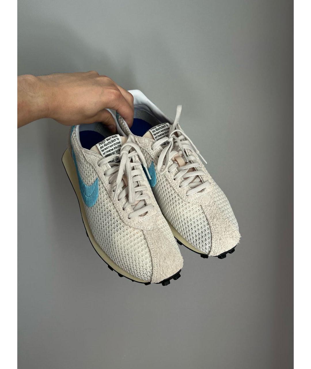 NIKE Бежевые текстильные низкие кроссовки / кеды, фото 2