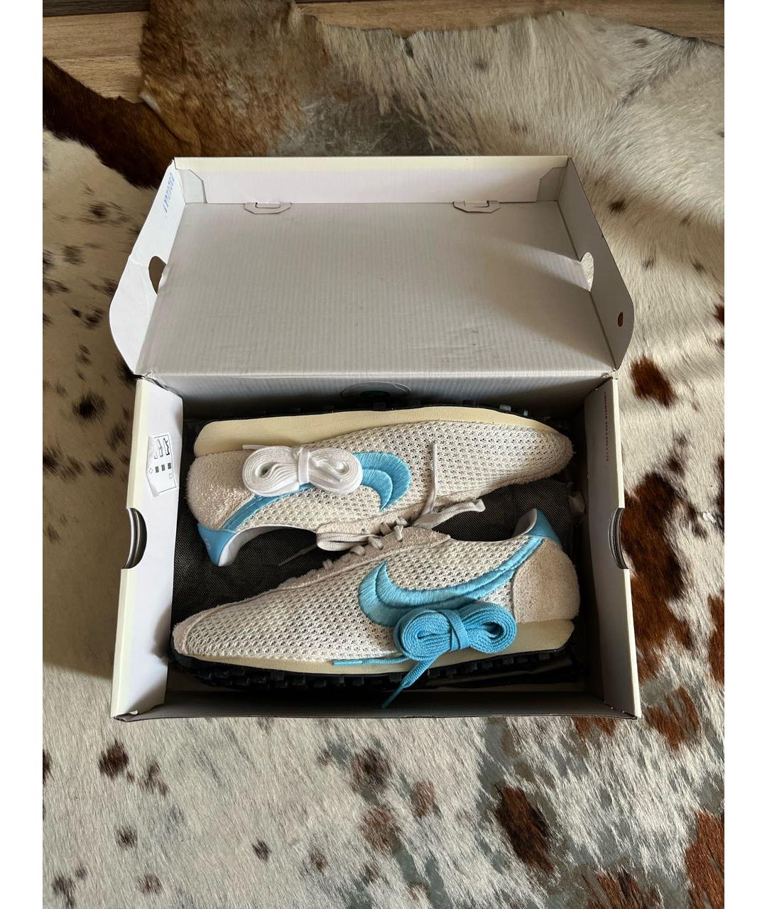 NIKE Бежевые текстильные низкие кроссовки / кеды, фото 5